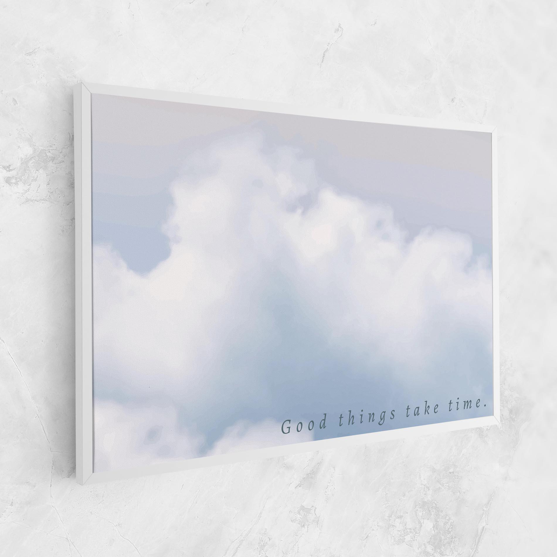 Tablou Canvas Clouds Text White mockup 1