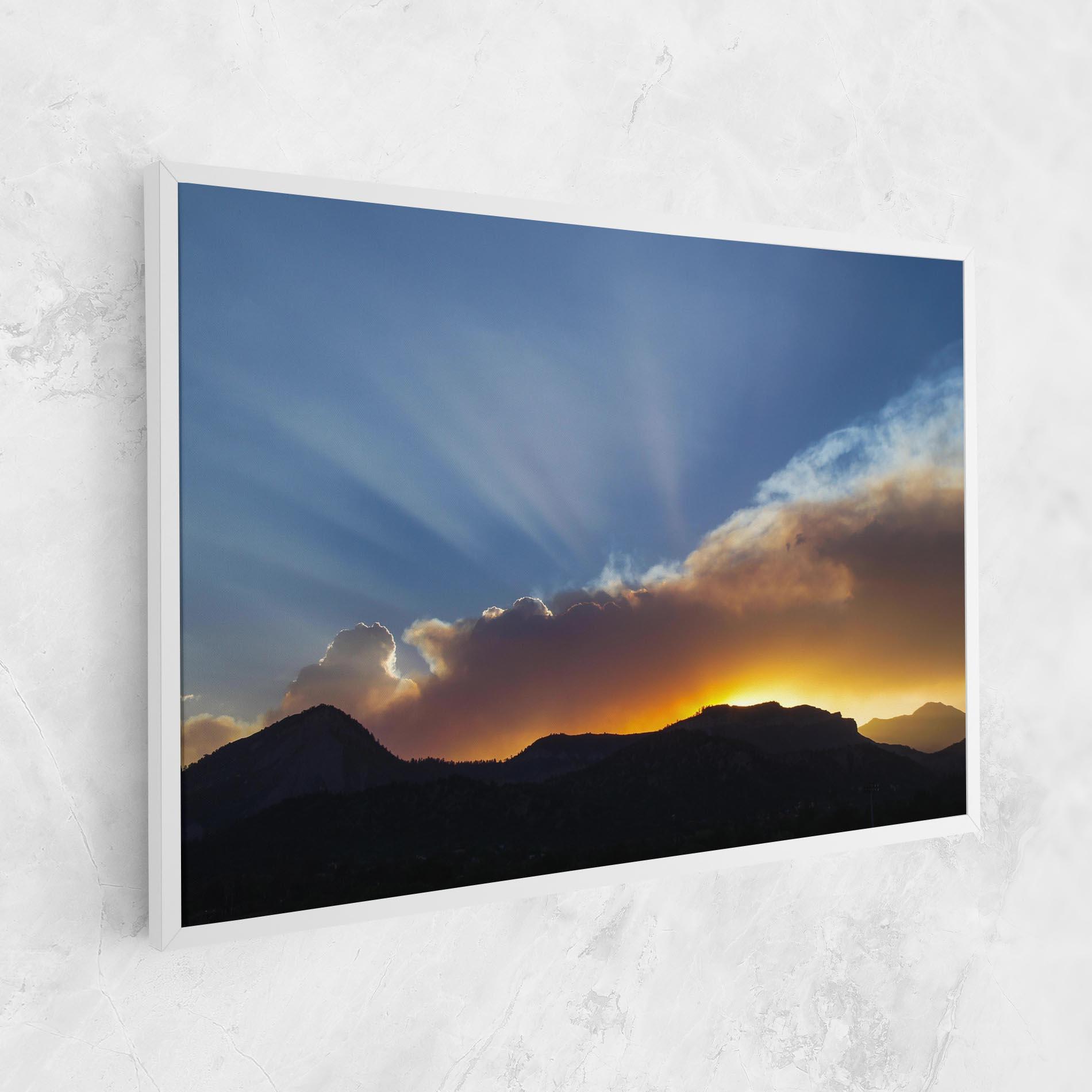 Tablou Canvas Mountain Silhouette Sunrise mockup 1