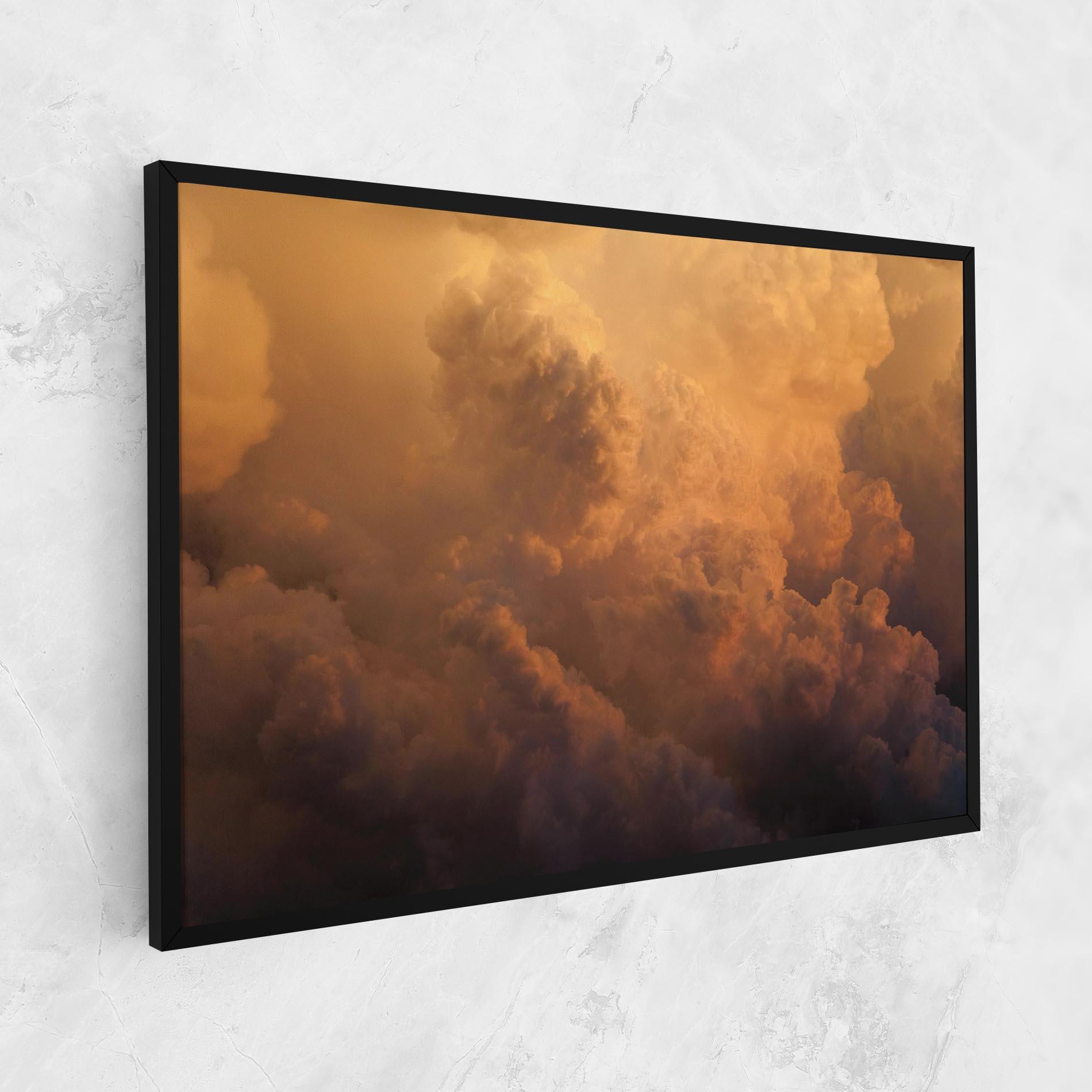 Tablou Canvas Brown Orange Clouds mockup 1