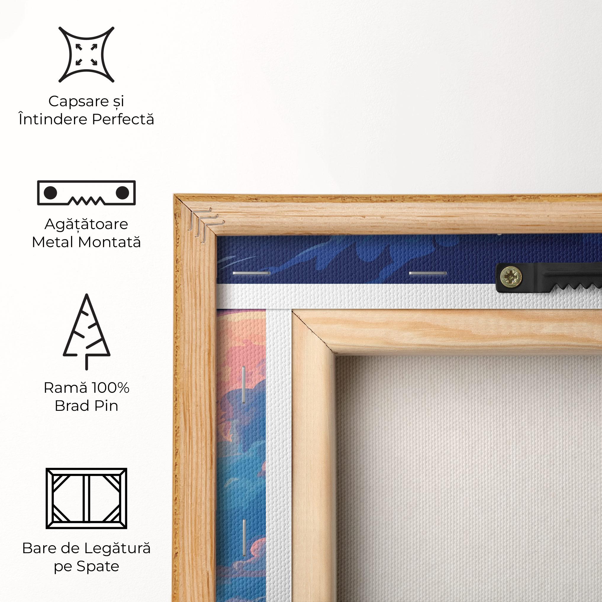 Tablou Canvas Blue Cloud Moon mockup 5