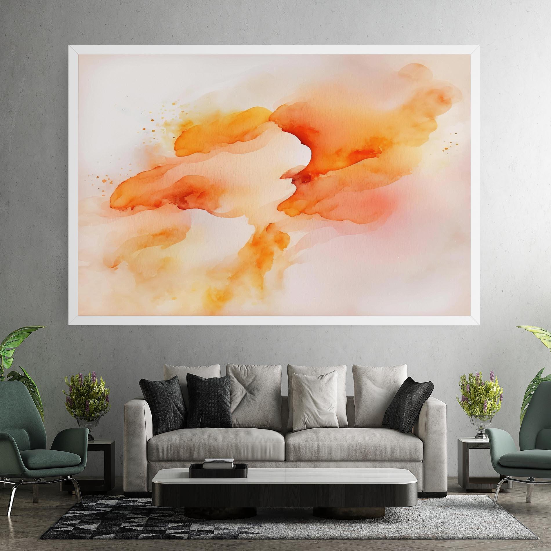 Tablou Canvas Abstract Orange Cloud mockup 7