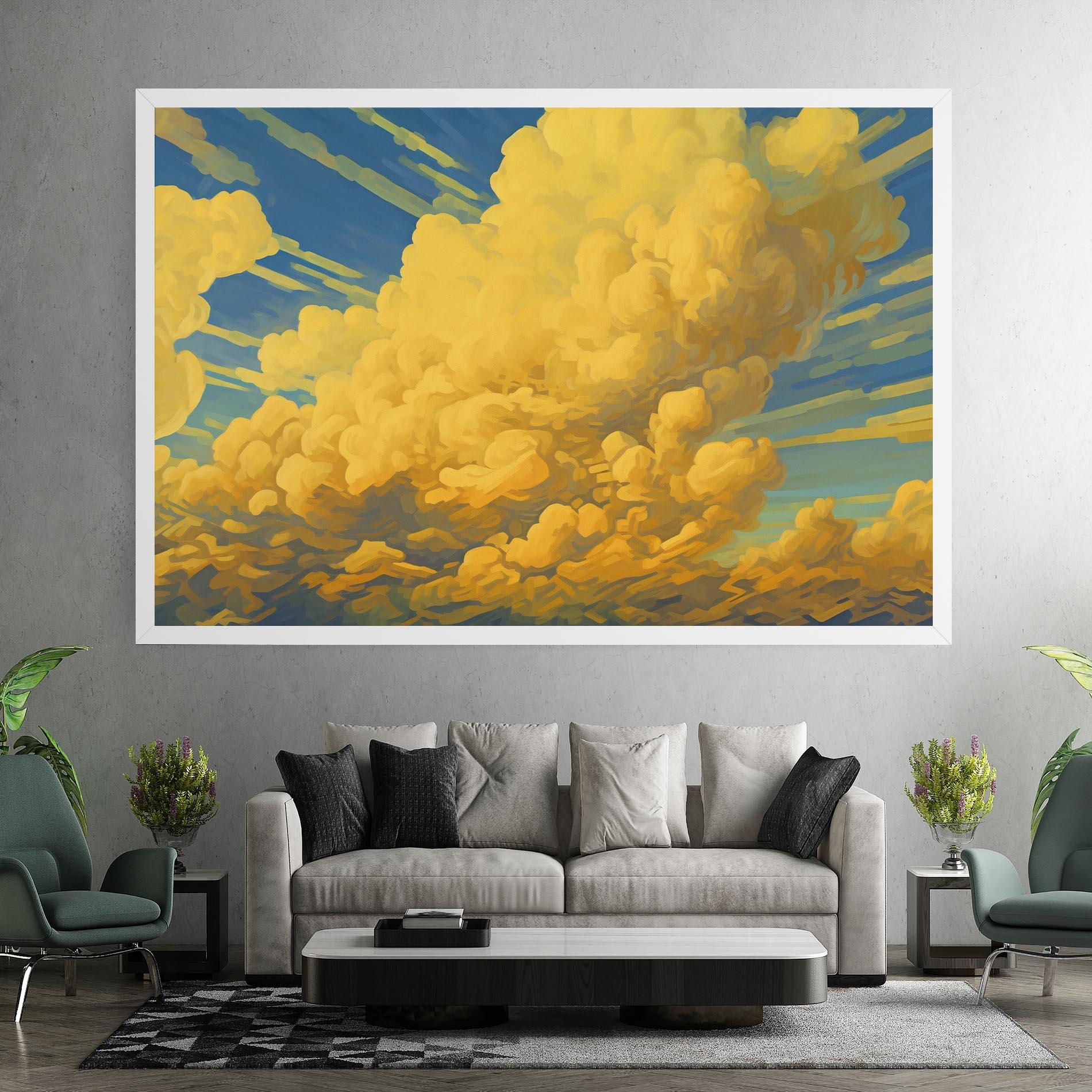 Tablou Canvas Big Yellow Cloud Art mockup 7