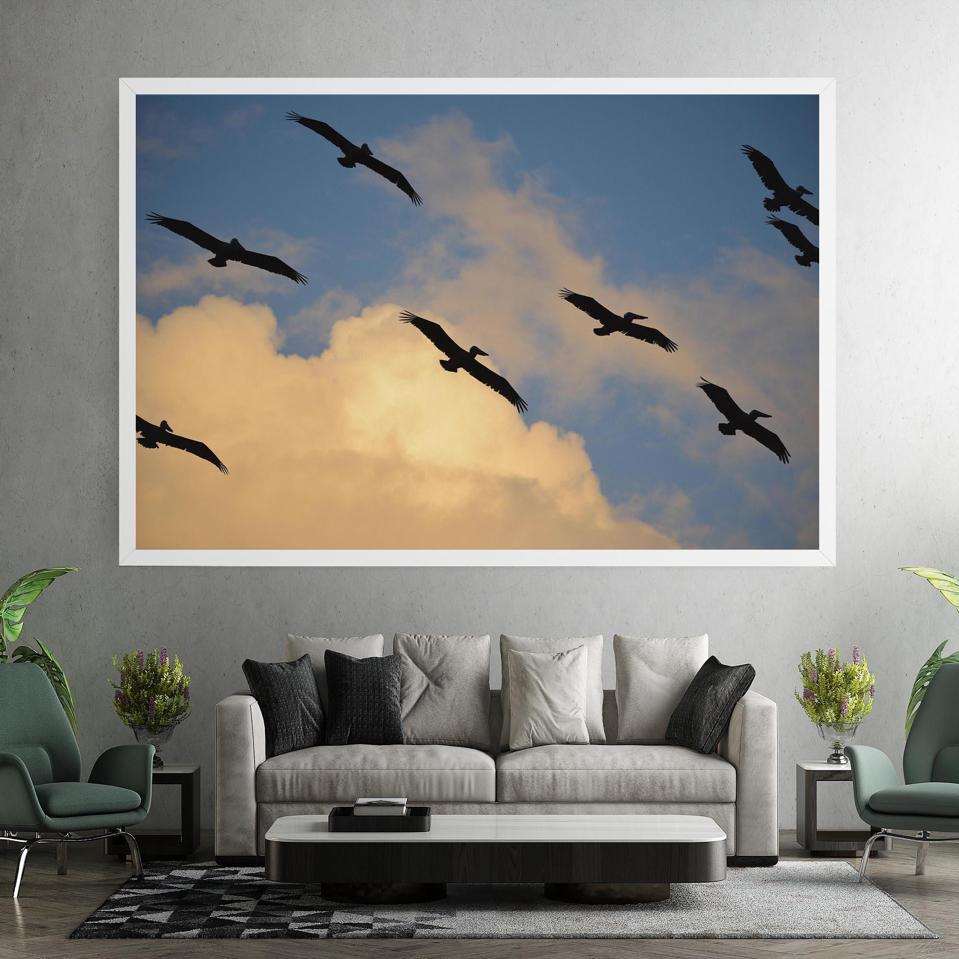 Tablou Canvas Bird Shilouette Cloud mockup 7