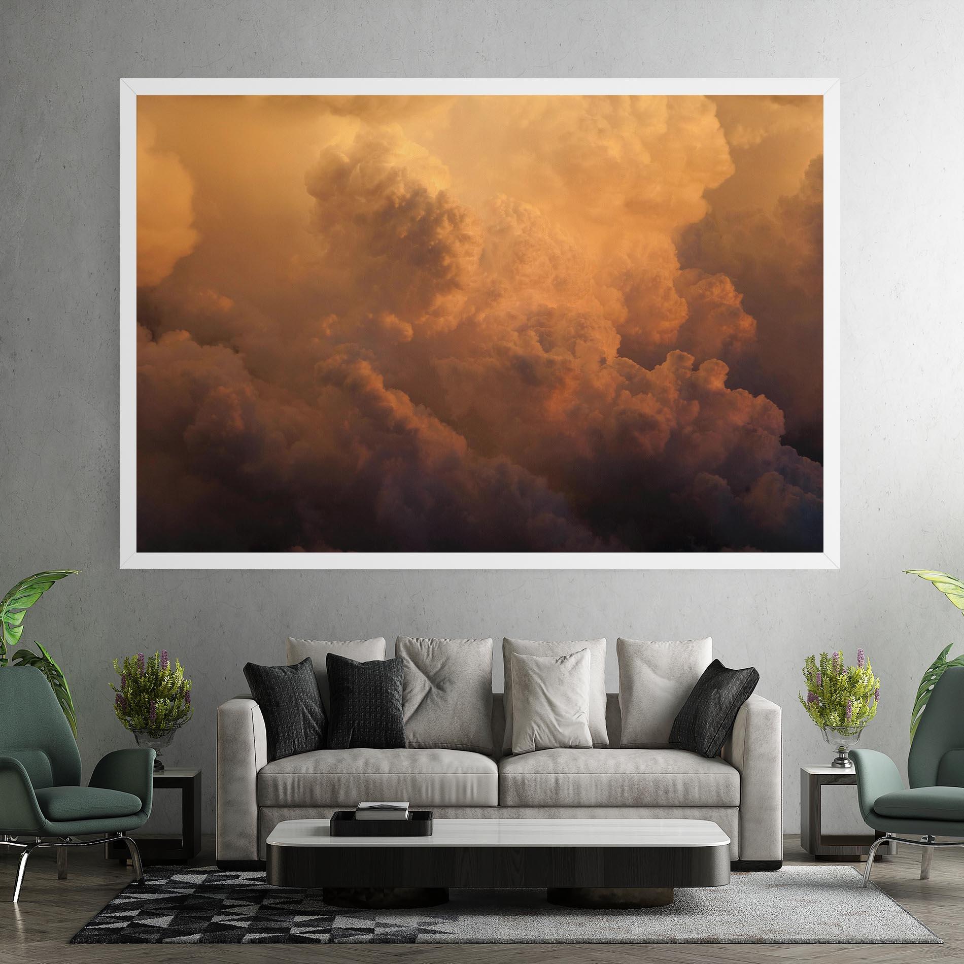 Tablou Canvas Brown Orange Clouds mockup 7