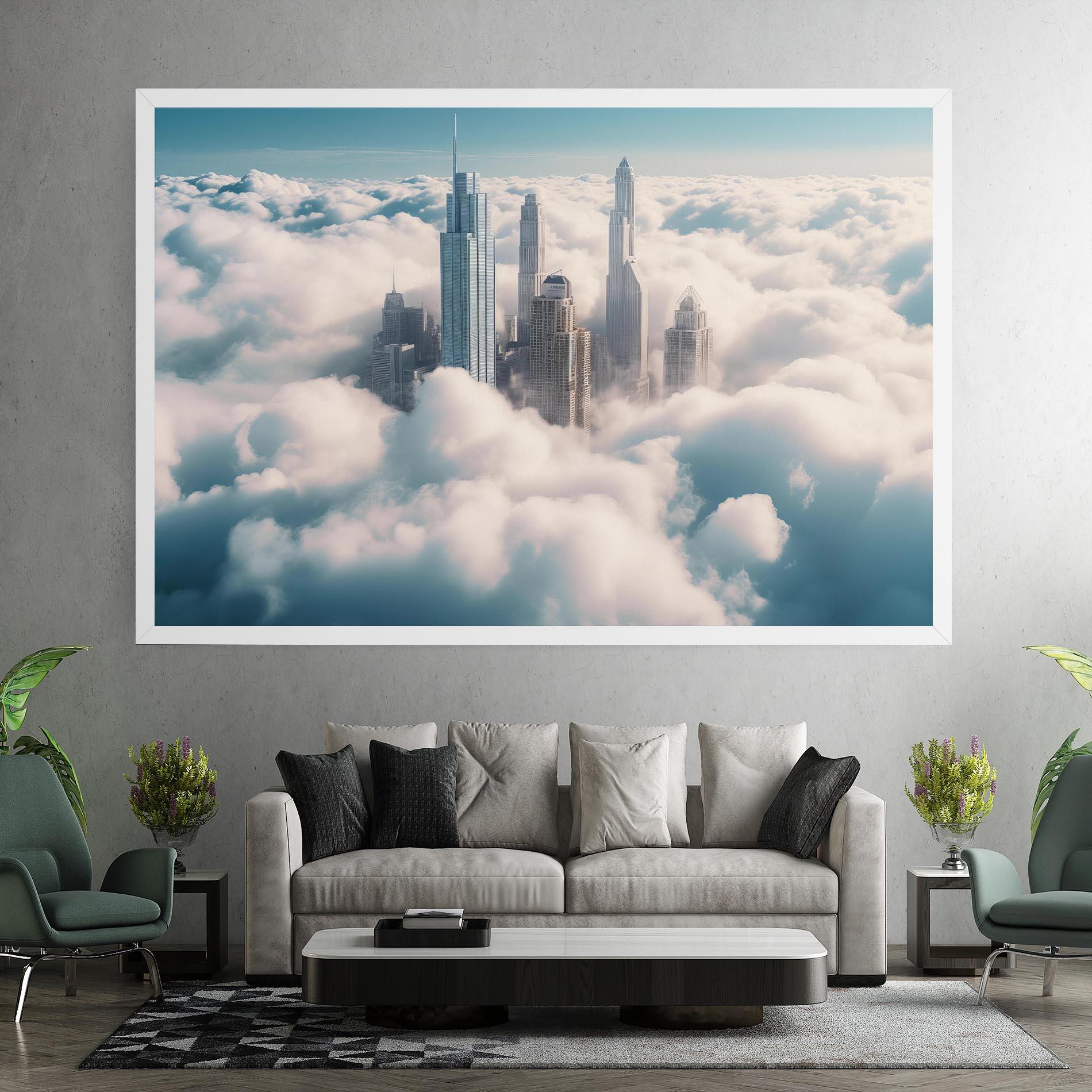 Tablou Canvas City Above Clouds mockup 7
