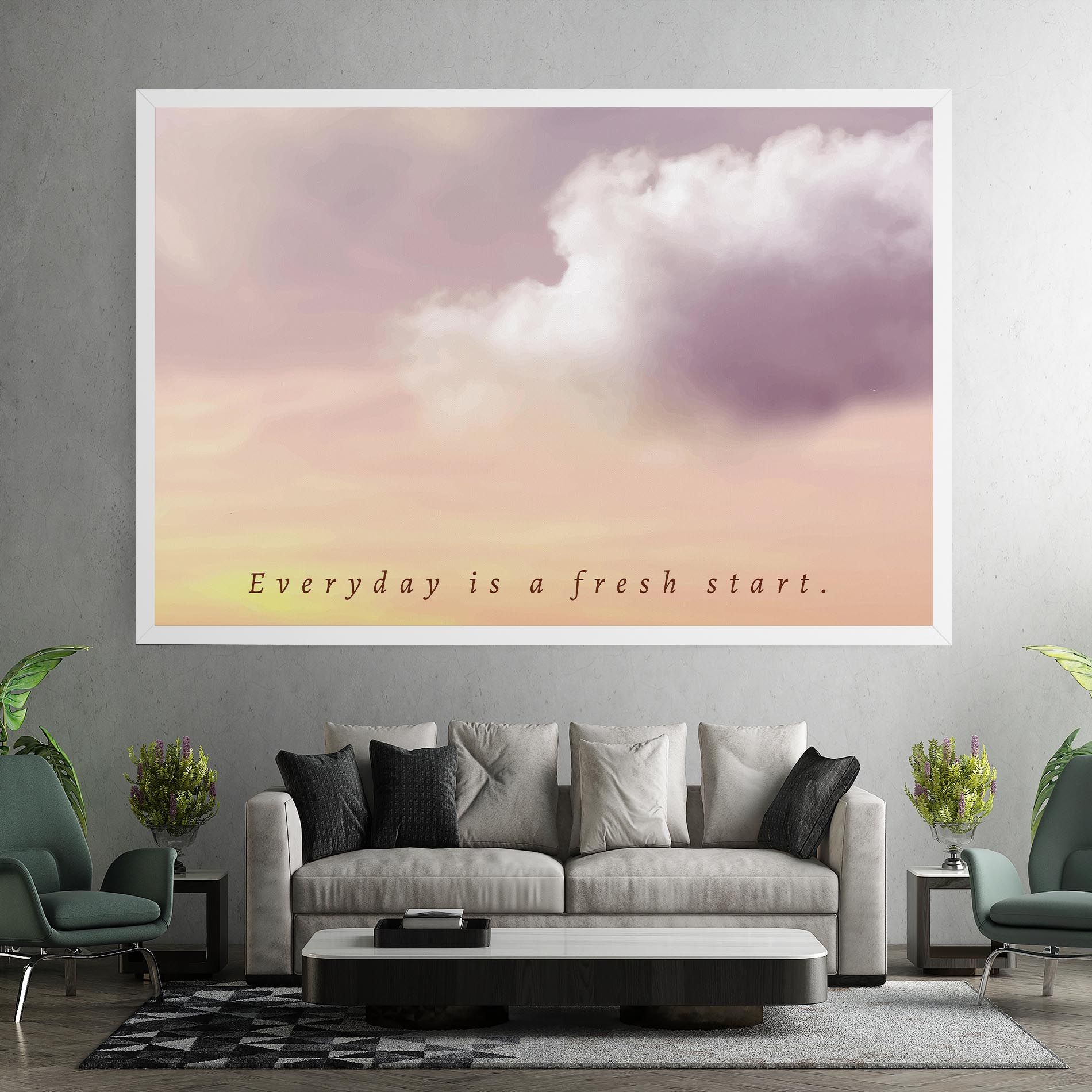 Clouds Text Cream mockup 7