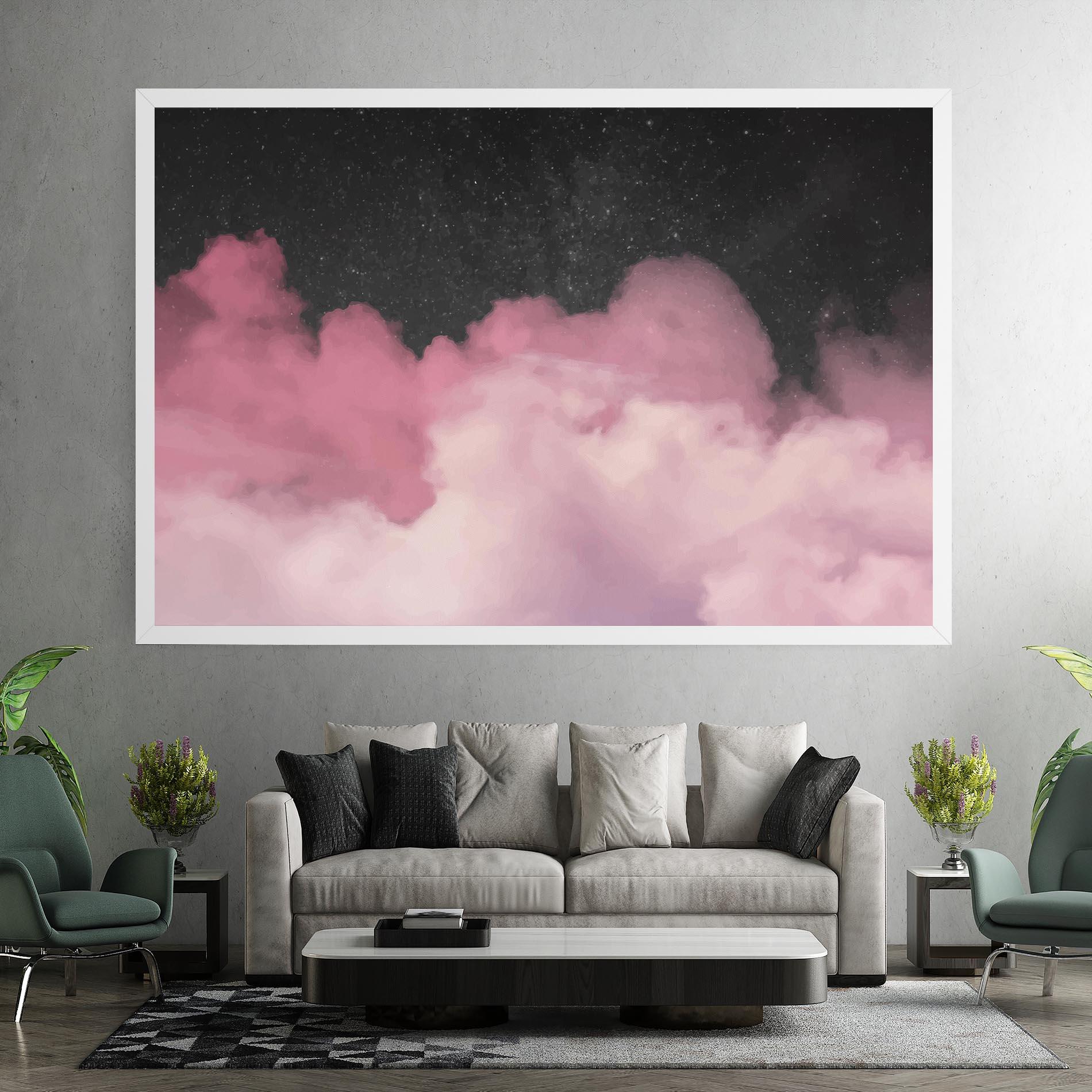 Tablou Canvas Clouds Watercolor Purple mockup 7