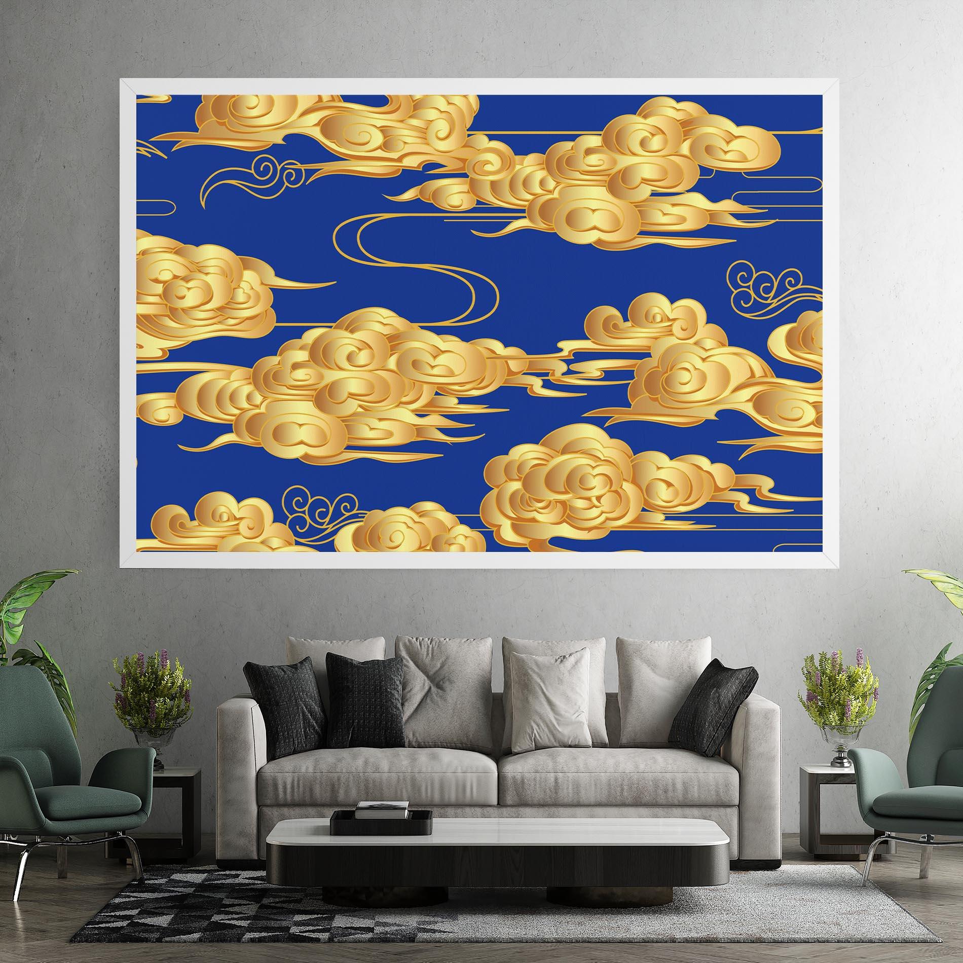 Tablou Canvas Gold Clouds mockup 7