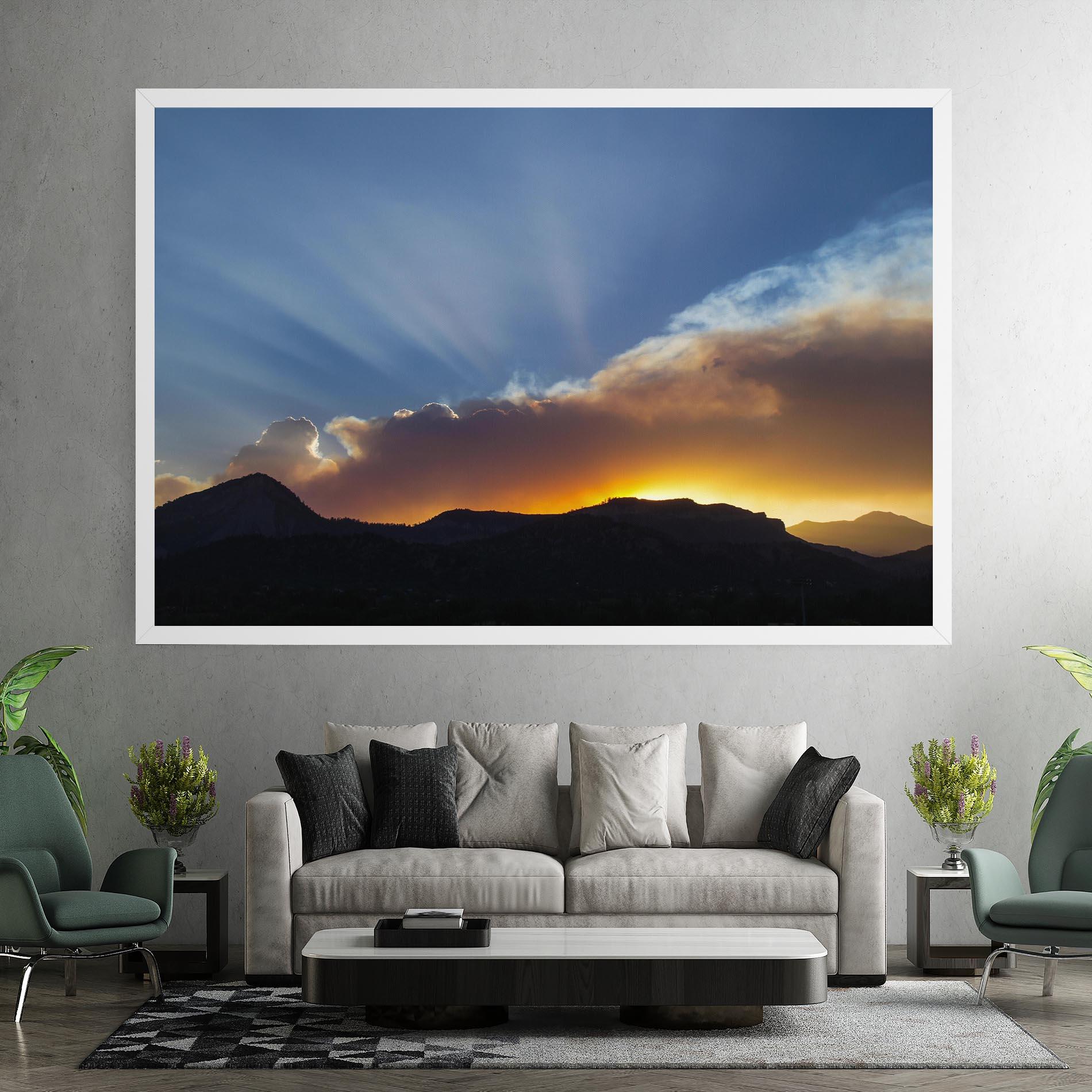 Tablou Canvas Mountain Silhouette Sunrise mockup 7