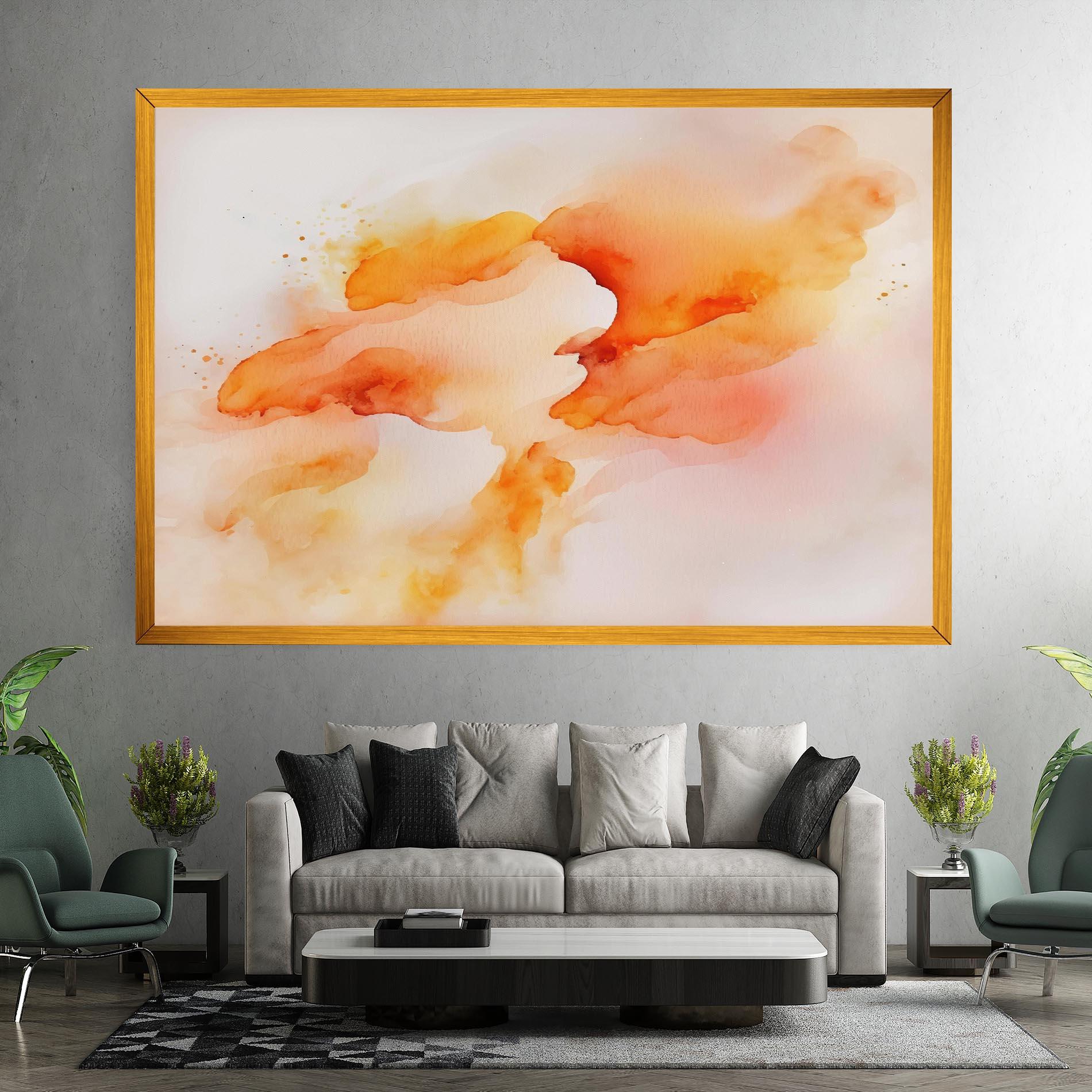 Tablou Canvas Abstract Orange Cloud mockup 7