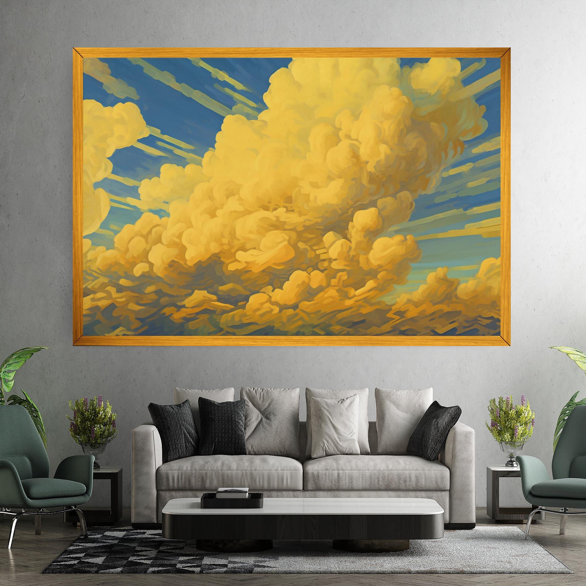 Tablou Canvas Big Yellow Cloud Art mockup 7