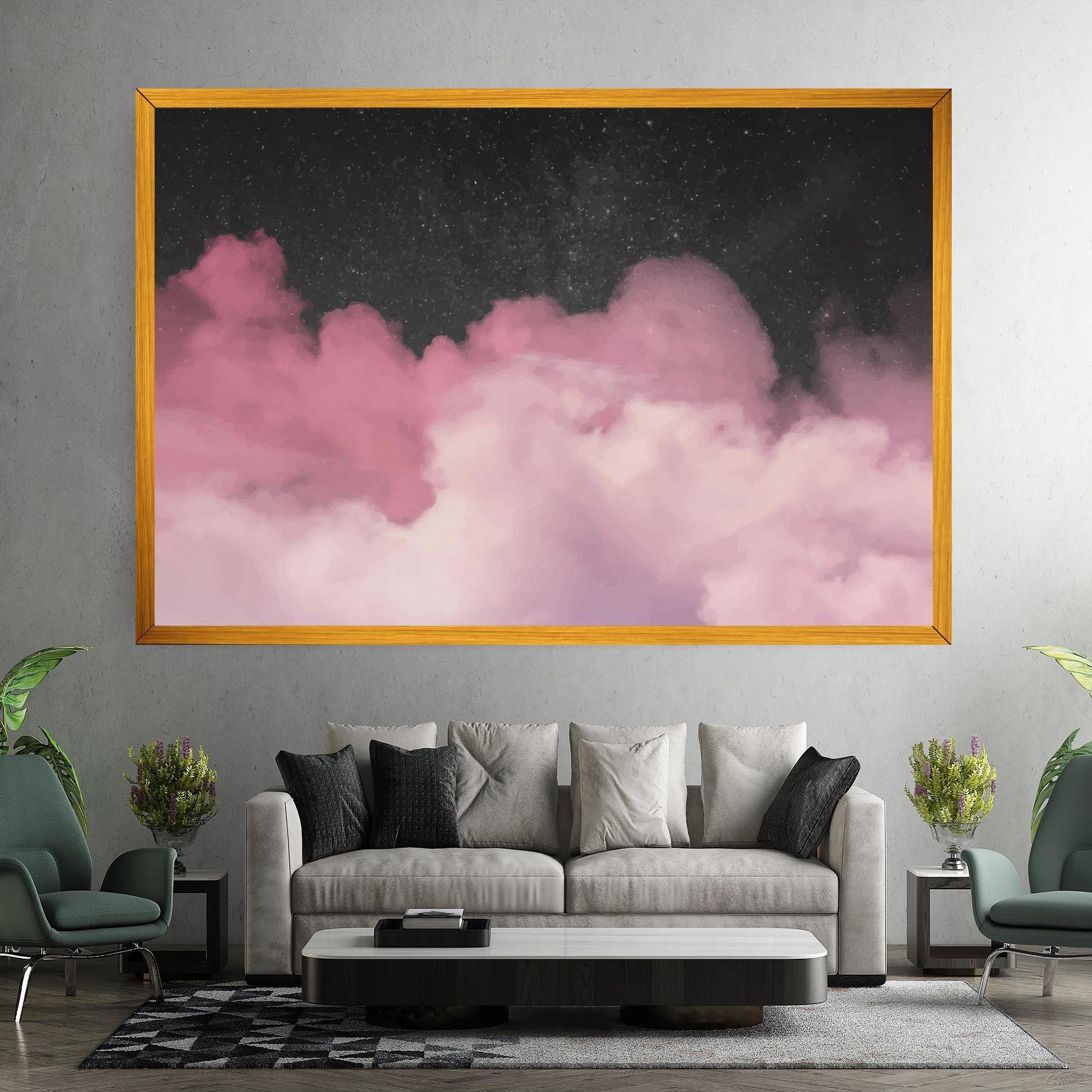 Tablou Canvas Clouds Watercolor Purple mockup 7