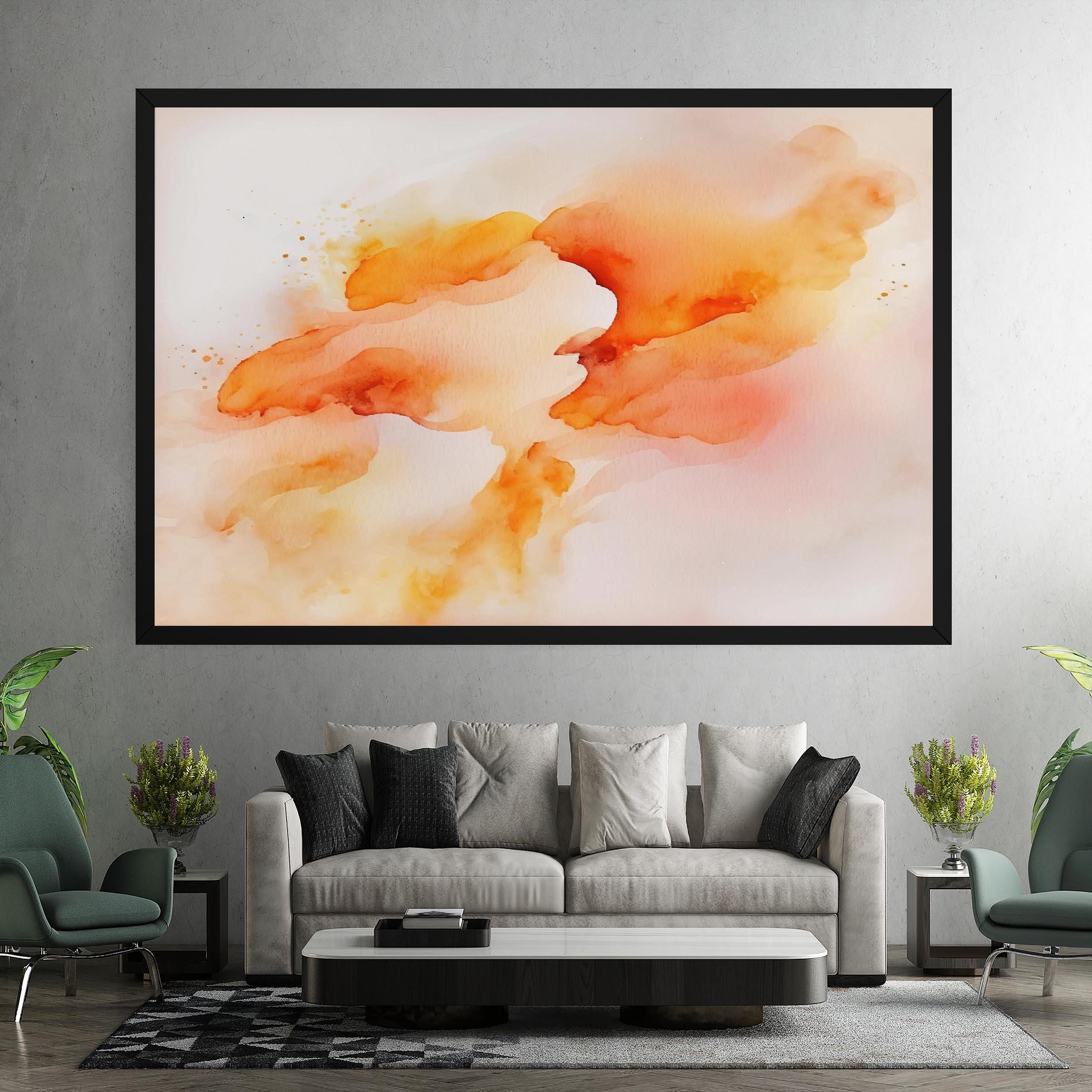Tablou Canvas Abstract Orange Cloud mockup 7