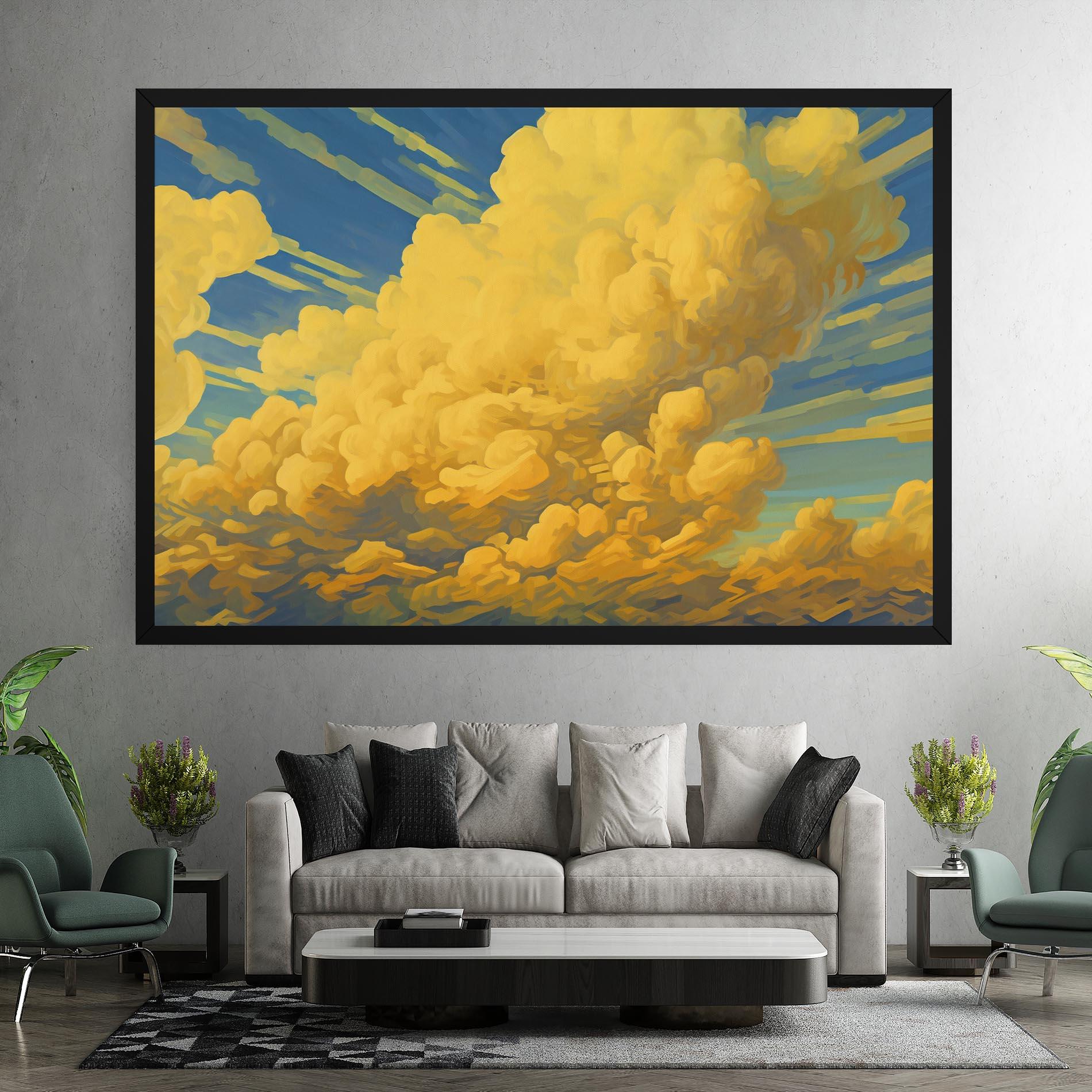 Tablou Canvas Big Yellow Cloud Art mockup 7
