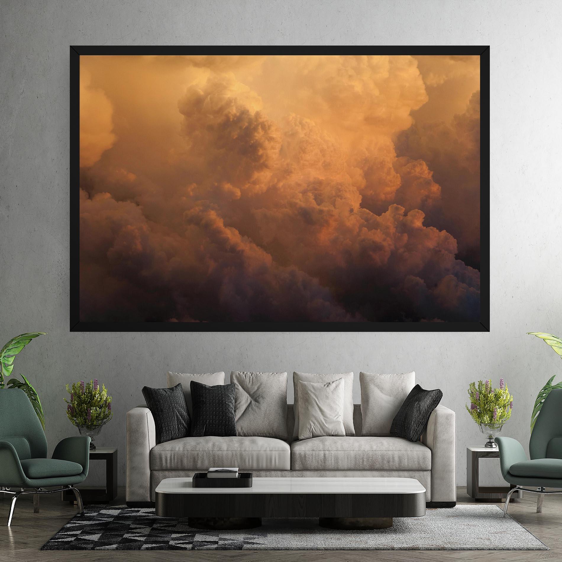 Tablou Canvas Brown Orange Clouds mockup 7