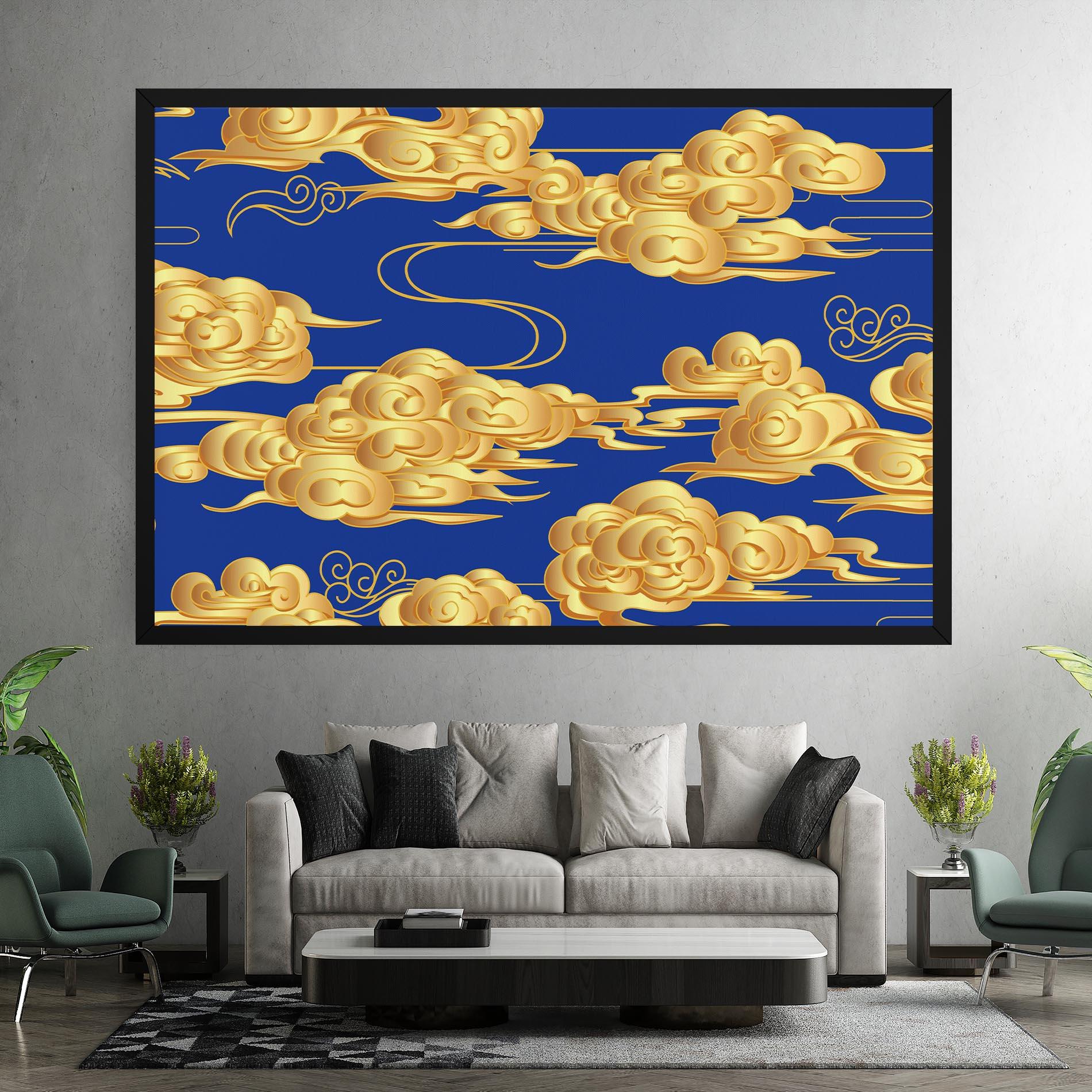 Tablou Canvas Gold Clouds mockup 7