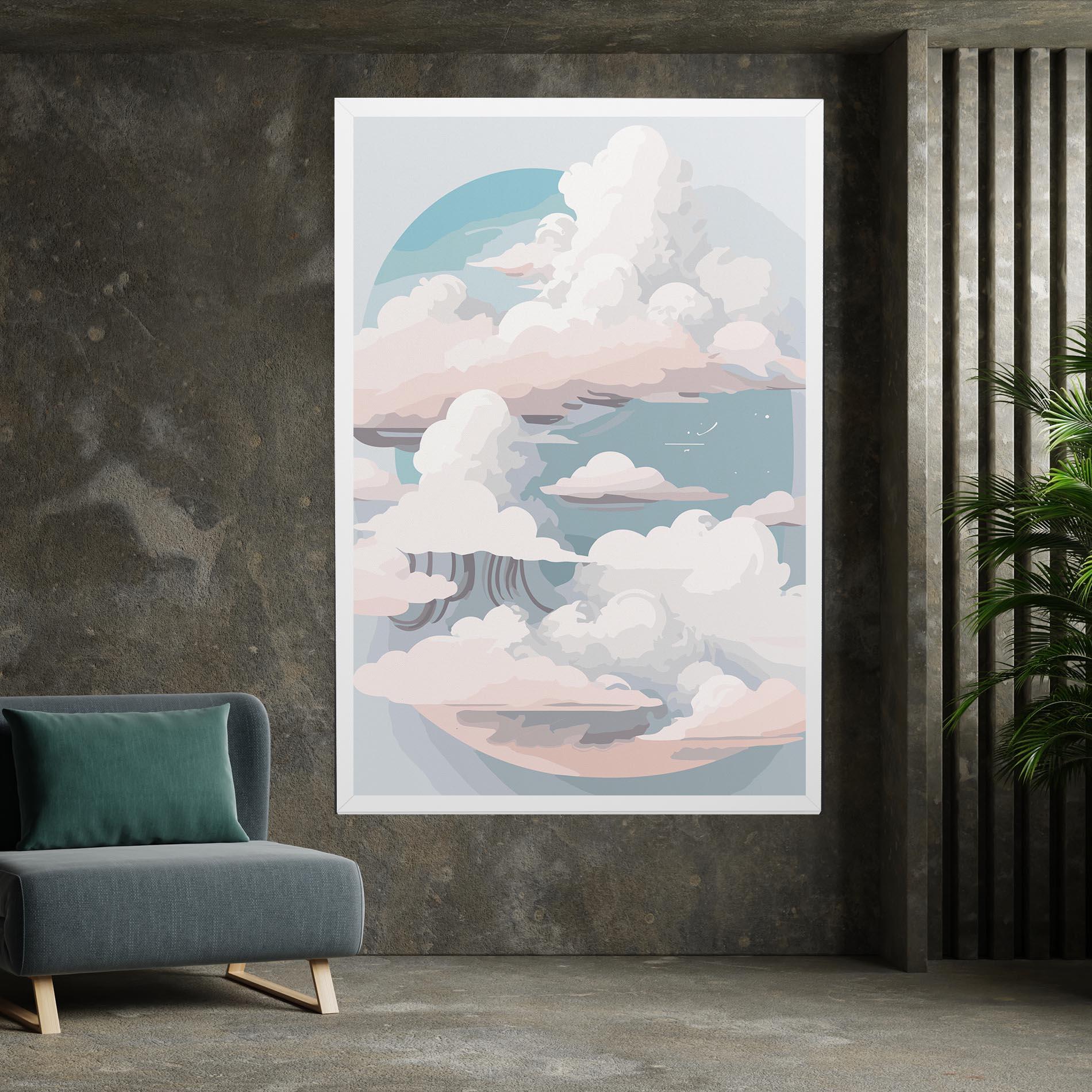 Tablou Canvas Cloud White Art mockup 7