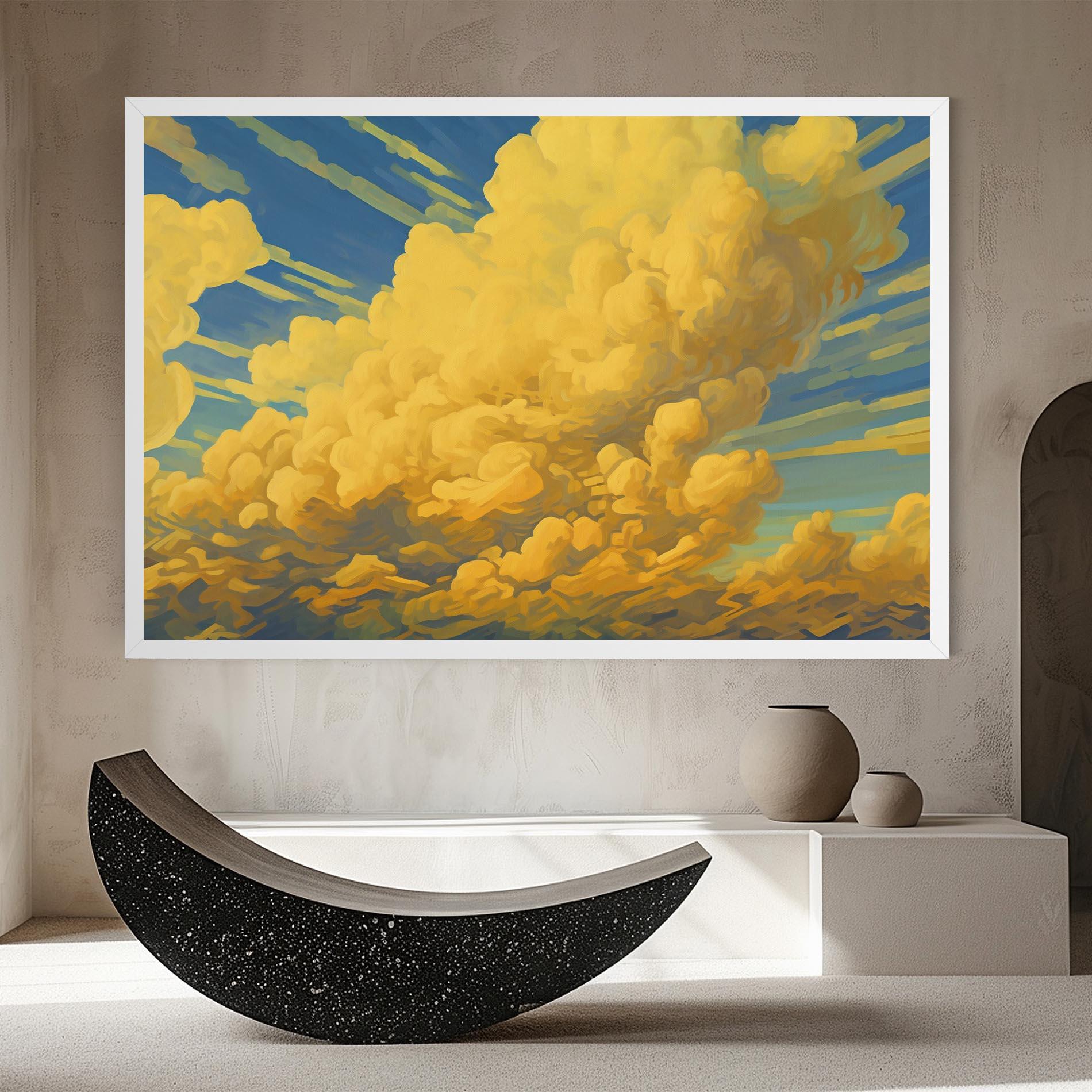 Tablou Canvas Big Yellow Cloud Art mockup 8