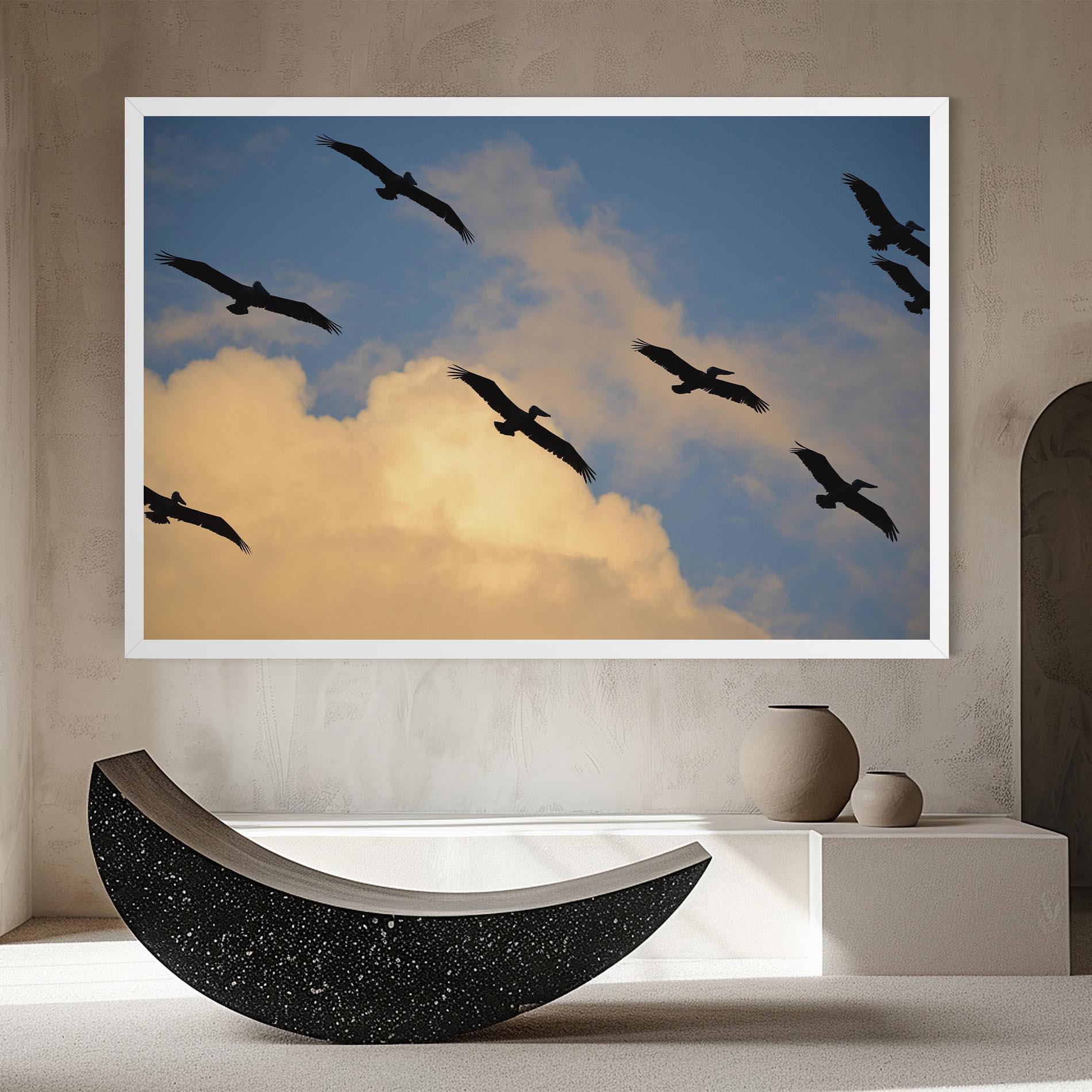 Tablou Canvas Bird Shilouette Cloud mockup 8