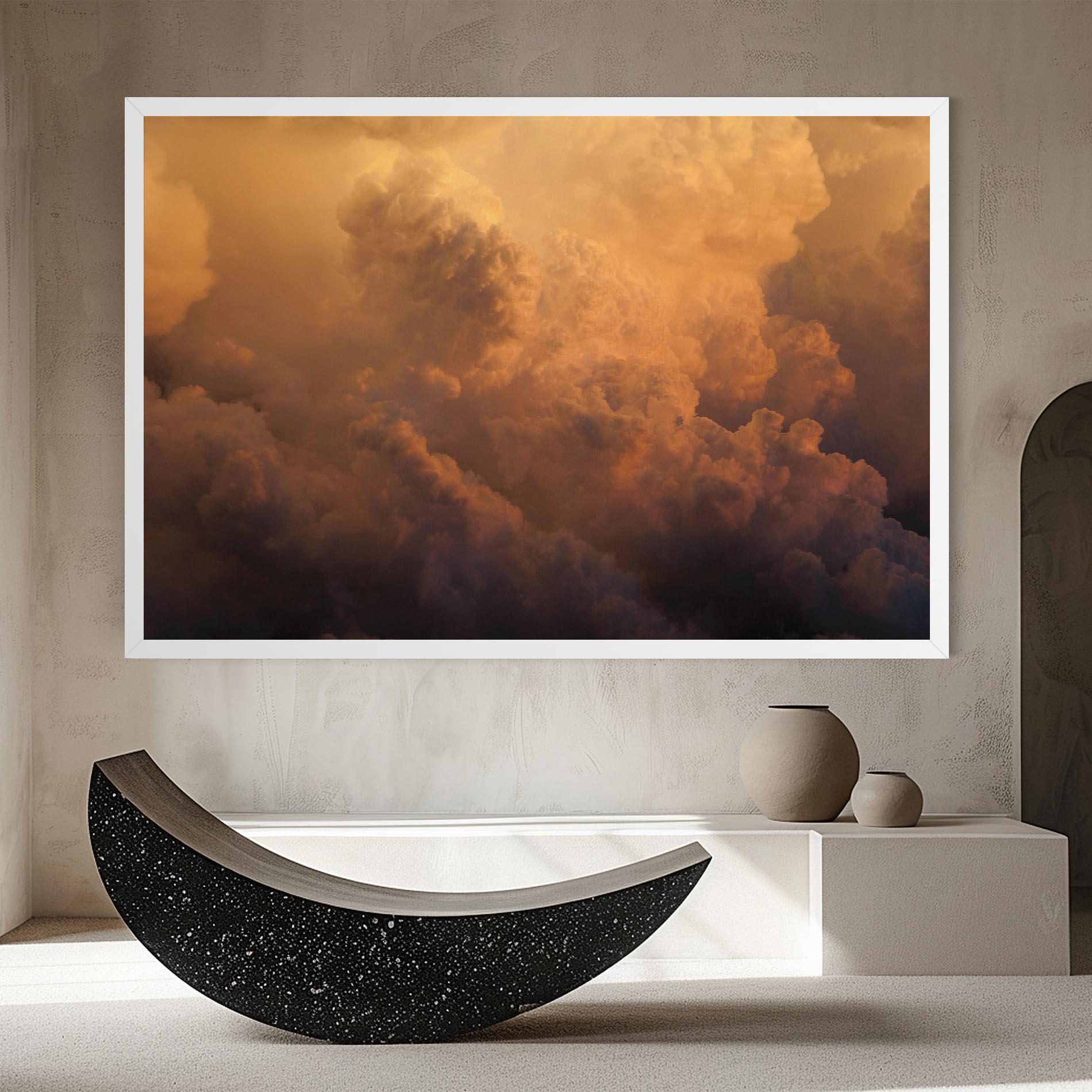 Tablou Canvas Brown Orange Clouds mockup 8