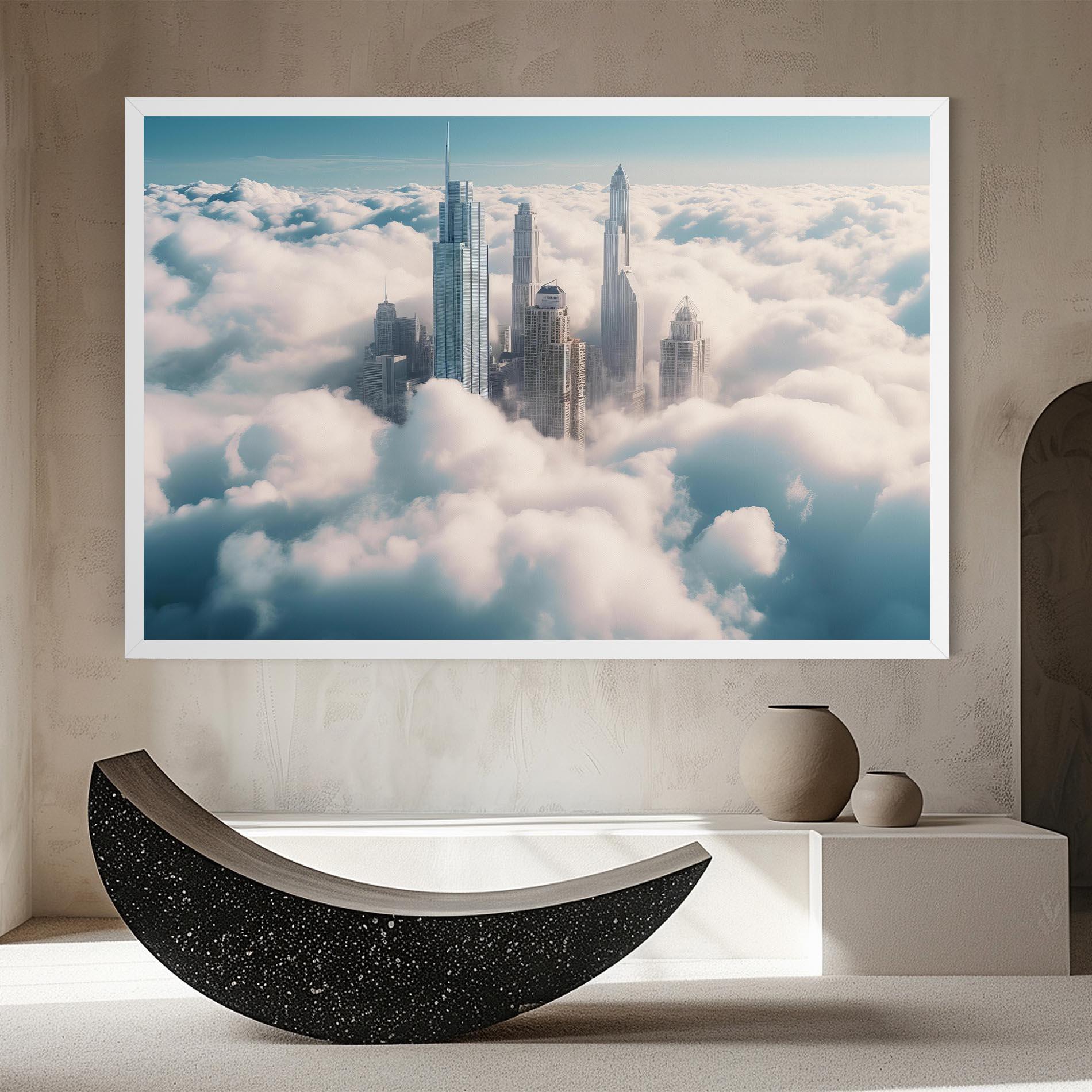 Tablou Canvas City Above Clouds mockup 8
