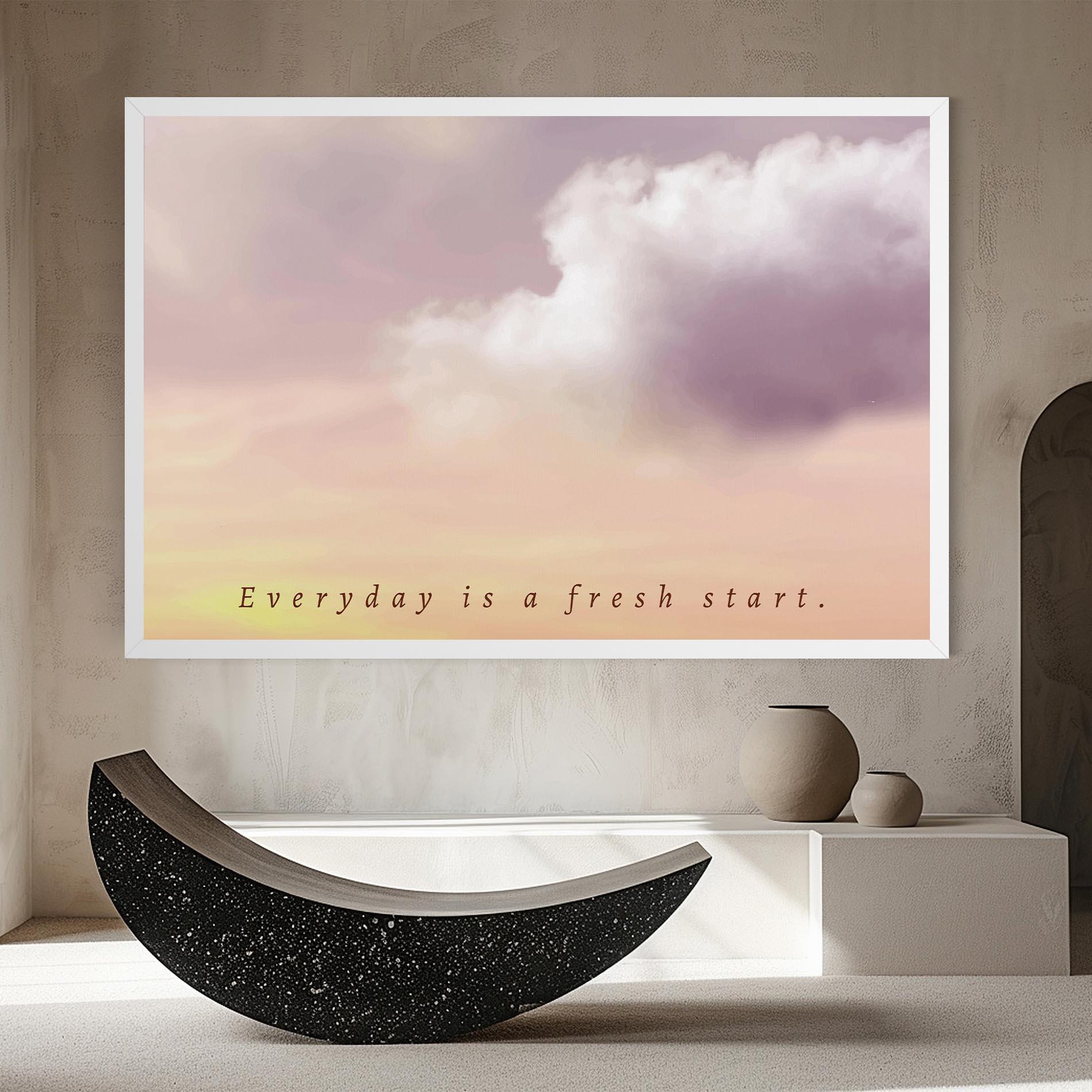 Tablou Canvas Clouds Text Cream mockup 8