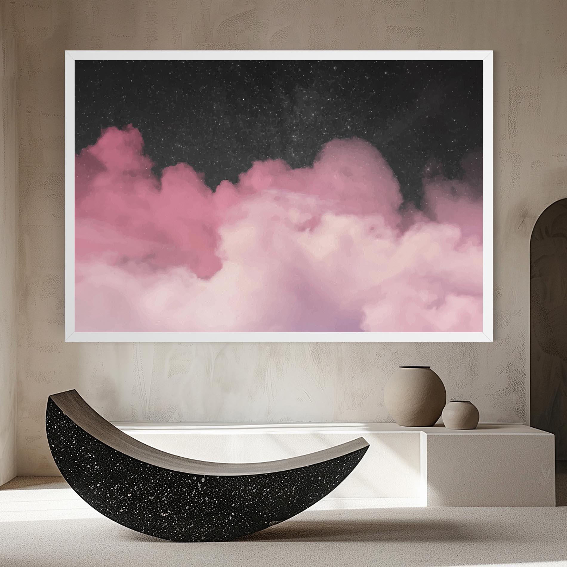 Tablou Canvas Clouds Watercolor Purple mockup 8