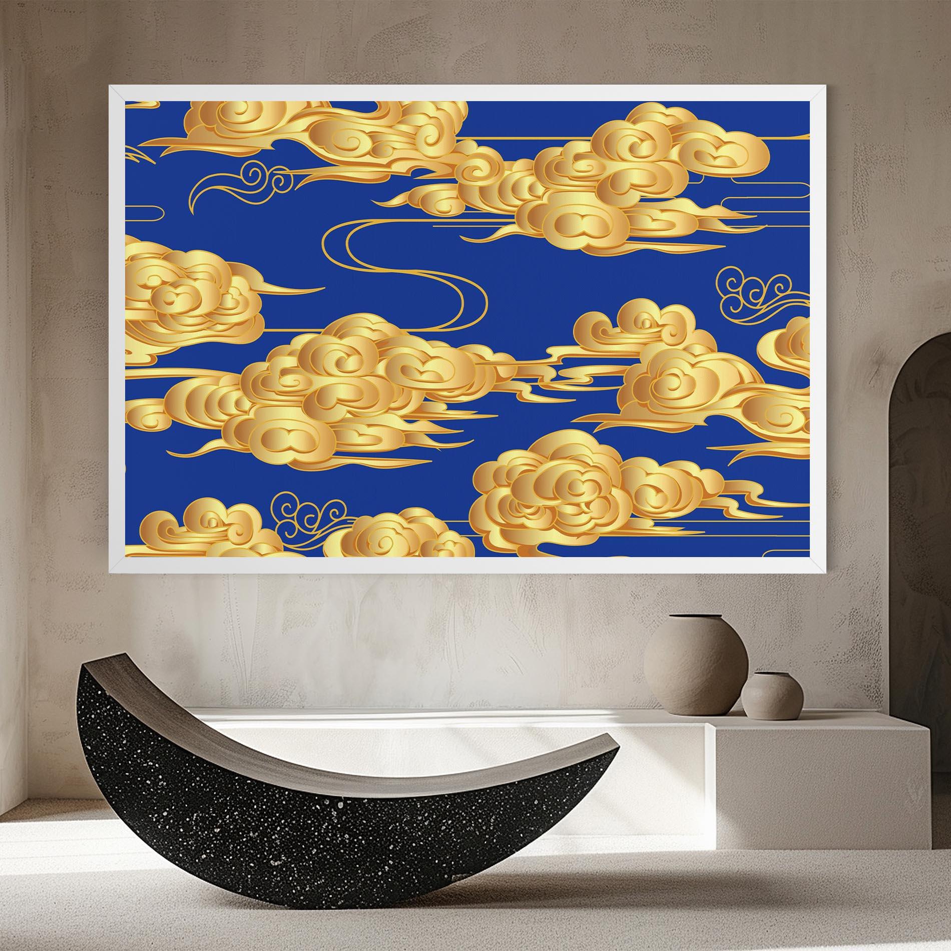 Tablou Canvas Gold Clouds mockup 8