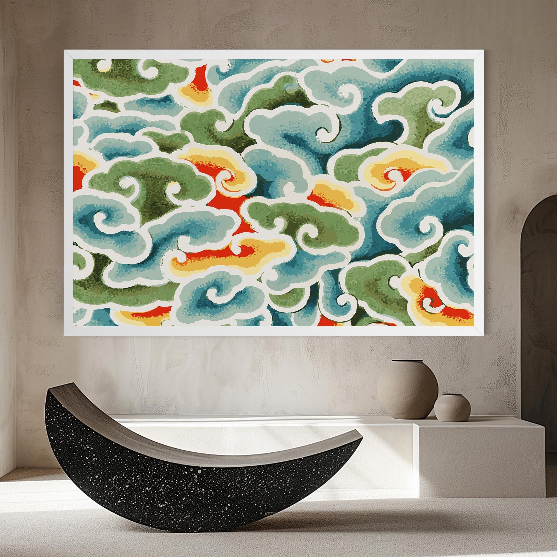 Tablou Canvas Green Blue Clouds mockup 8