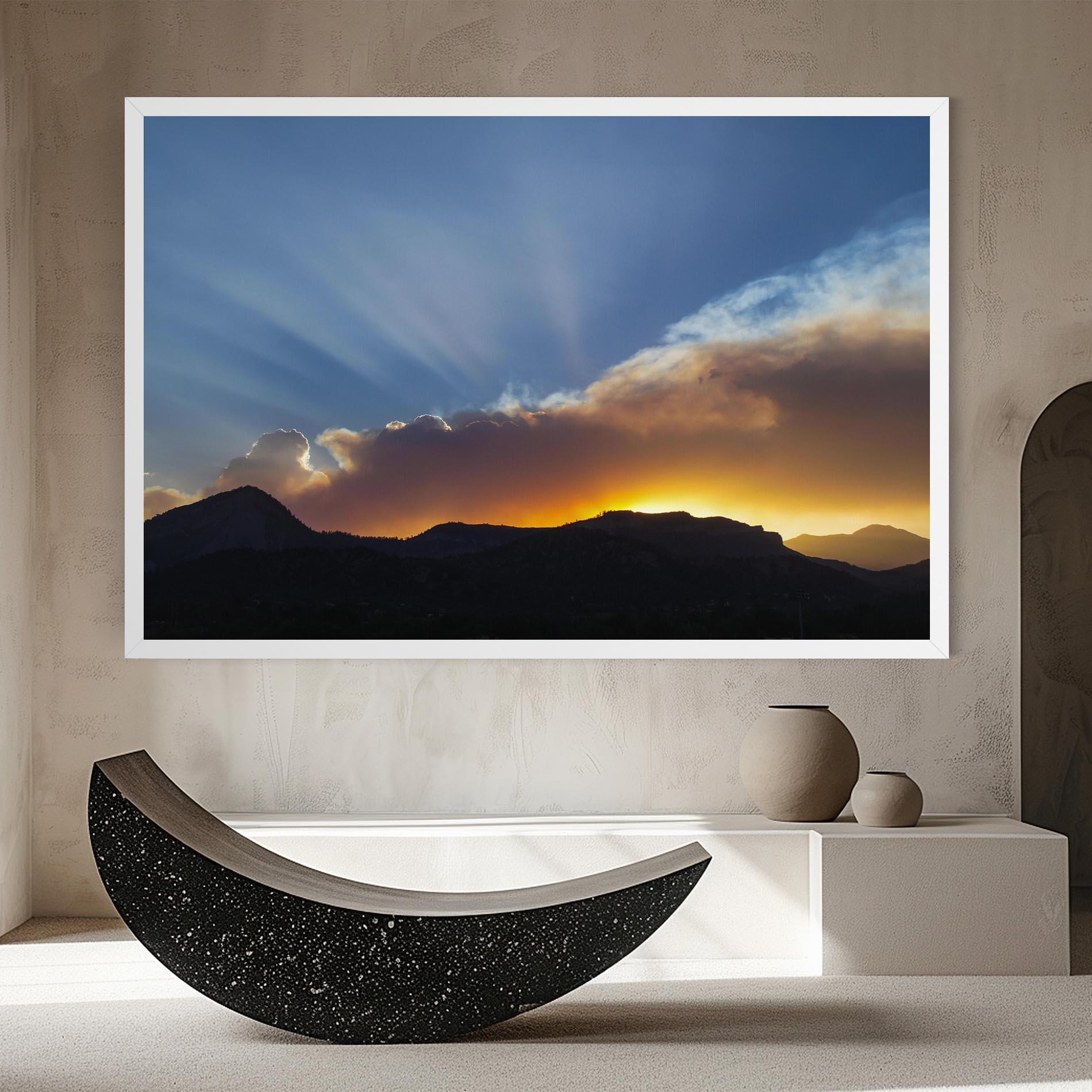 Tablou Canvas Mountain Silhouette Sunrise mockup 8