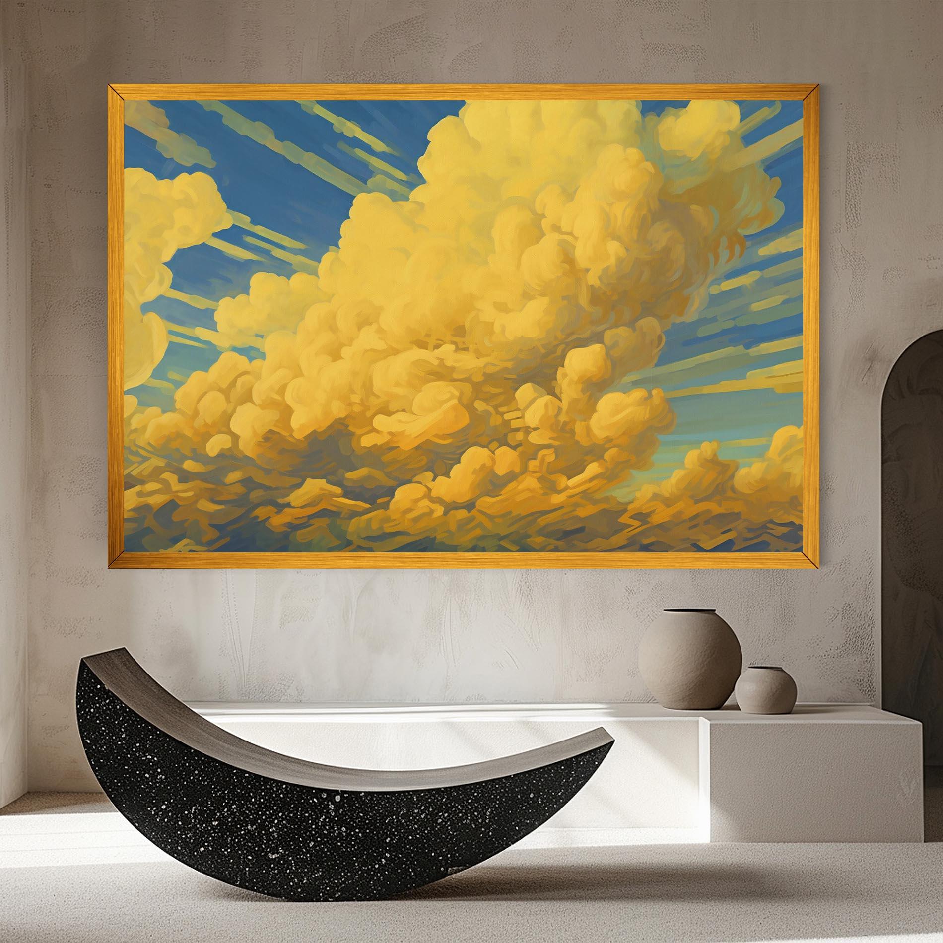 Tablou Canvas Big Yellow Cloud Art mockup 8