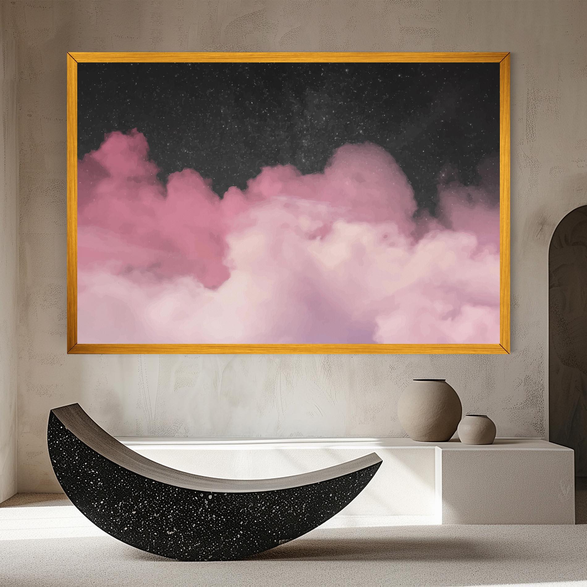 Tablou Canvas Clouds Watercolor Purple mockup 8