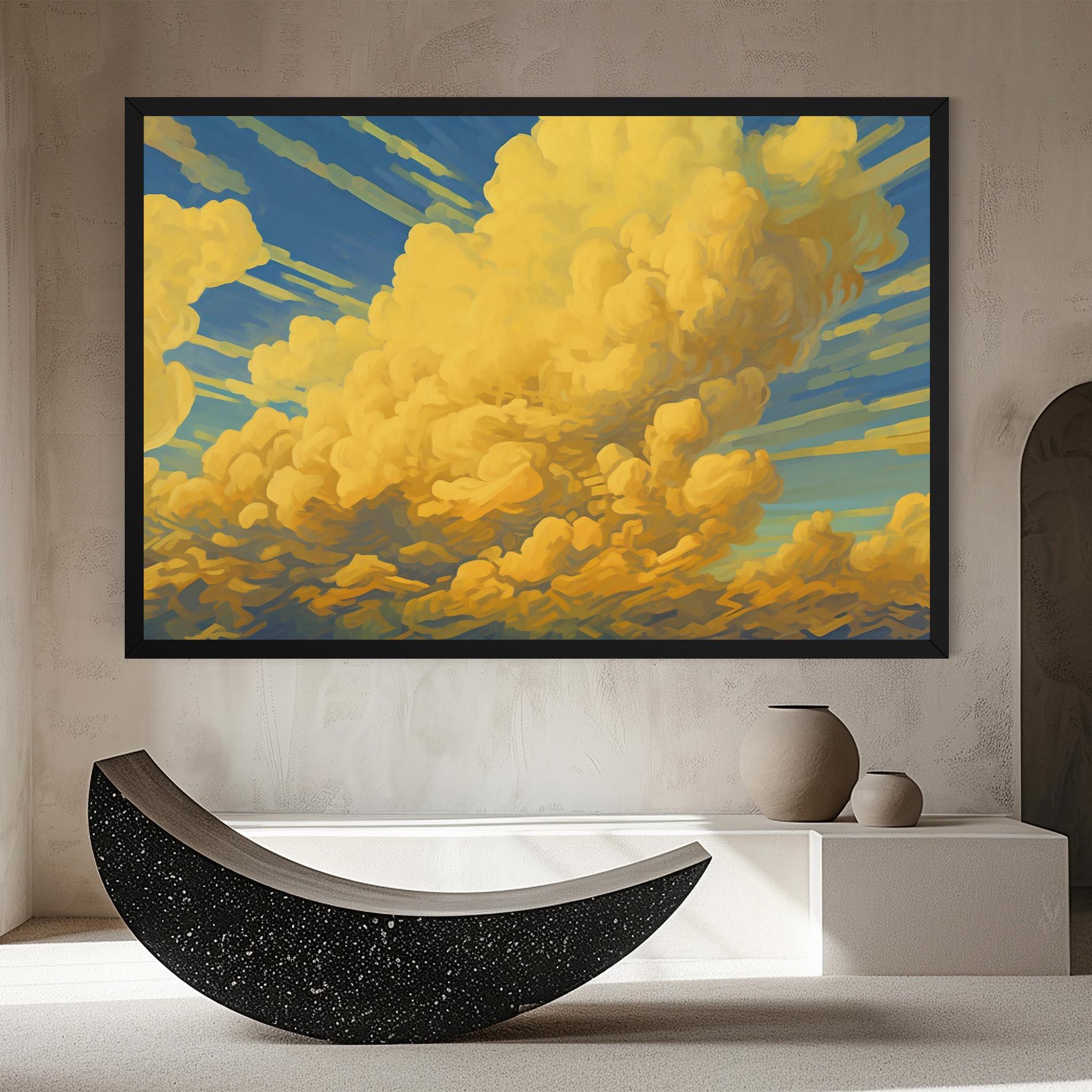 Tablou Canvas Big Yellow Cloud Art mockup 8