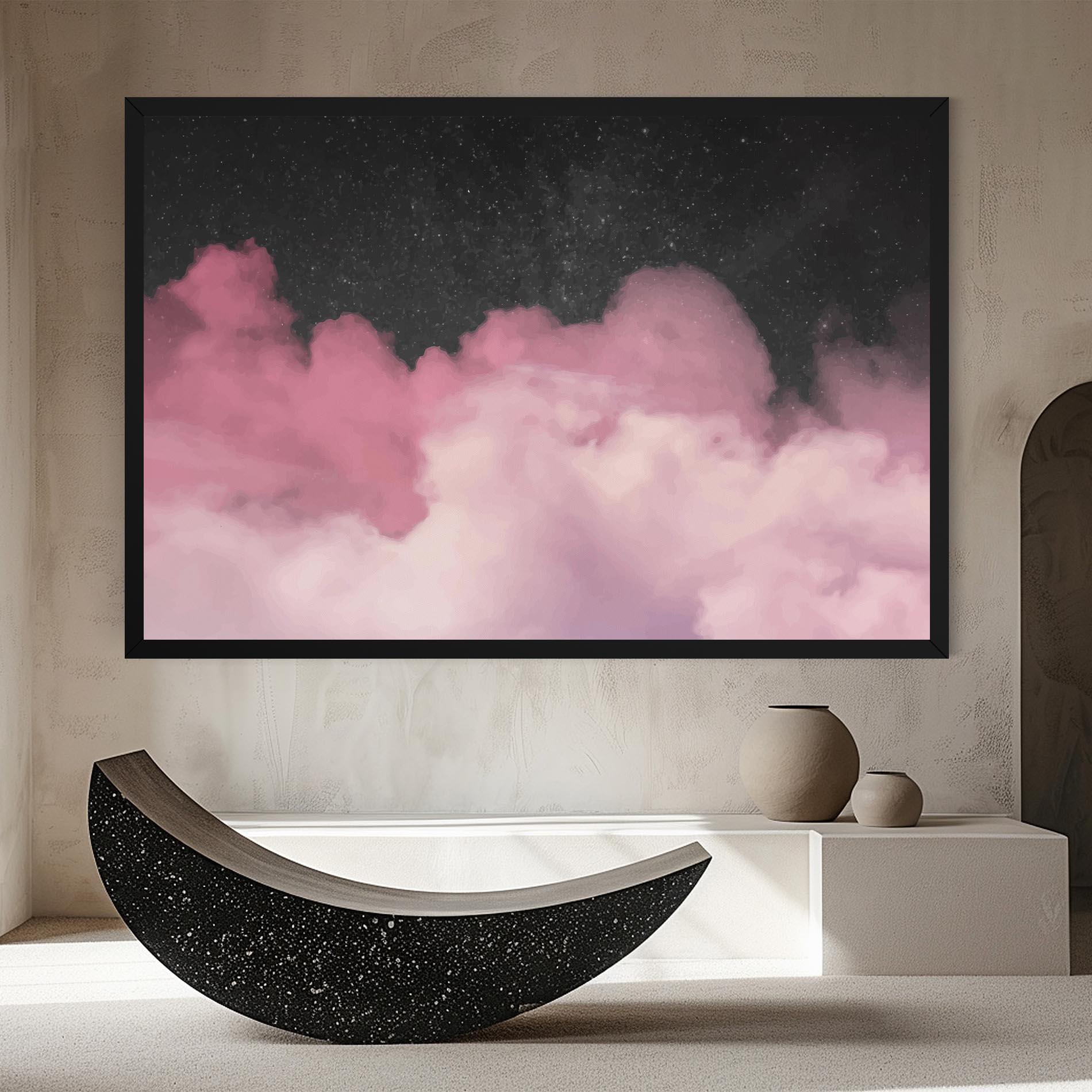 Tablou Canvas Clouds Watercolor Purple mockup 8