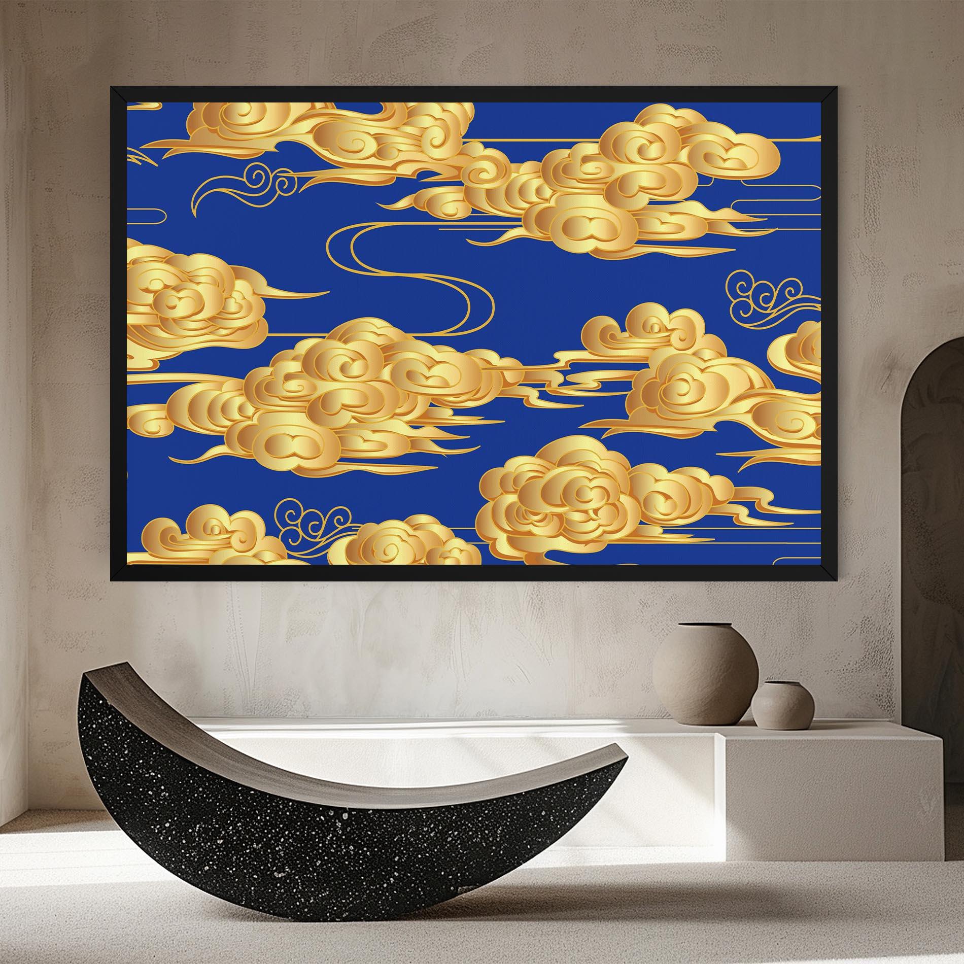 Tablou Canvas Gold Clouds mockup 8