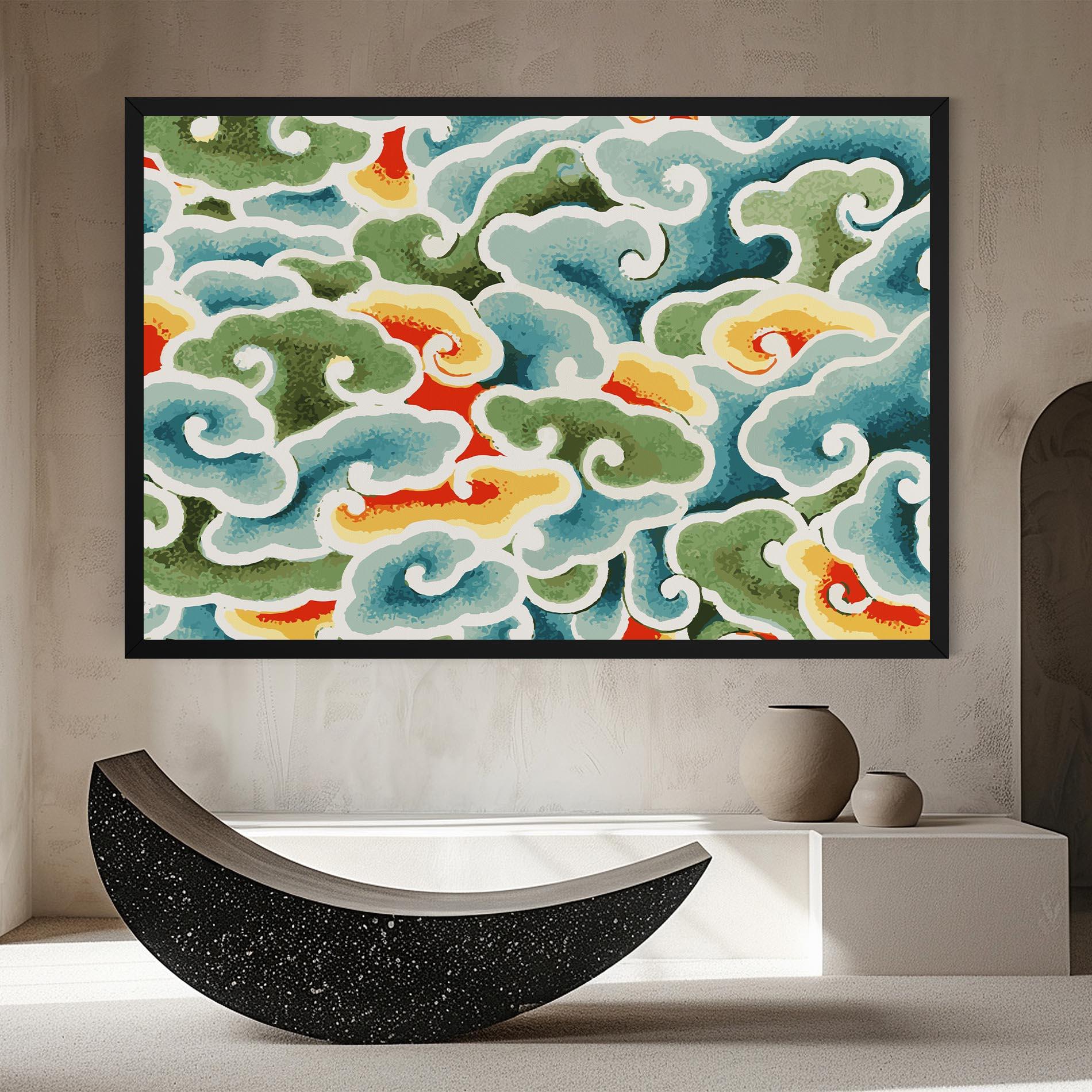 Tablou Canvas Green Blue Clouds mockup 8