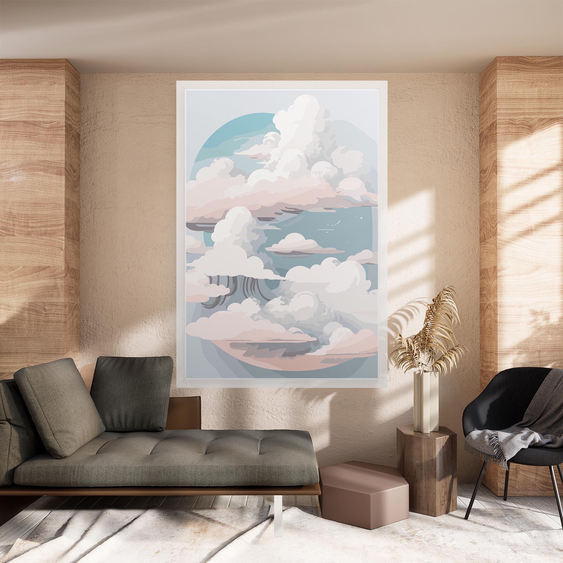 Tablou Canvas Cloud White Art mockup 8