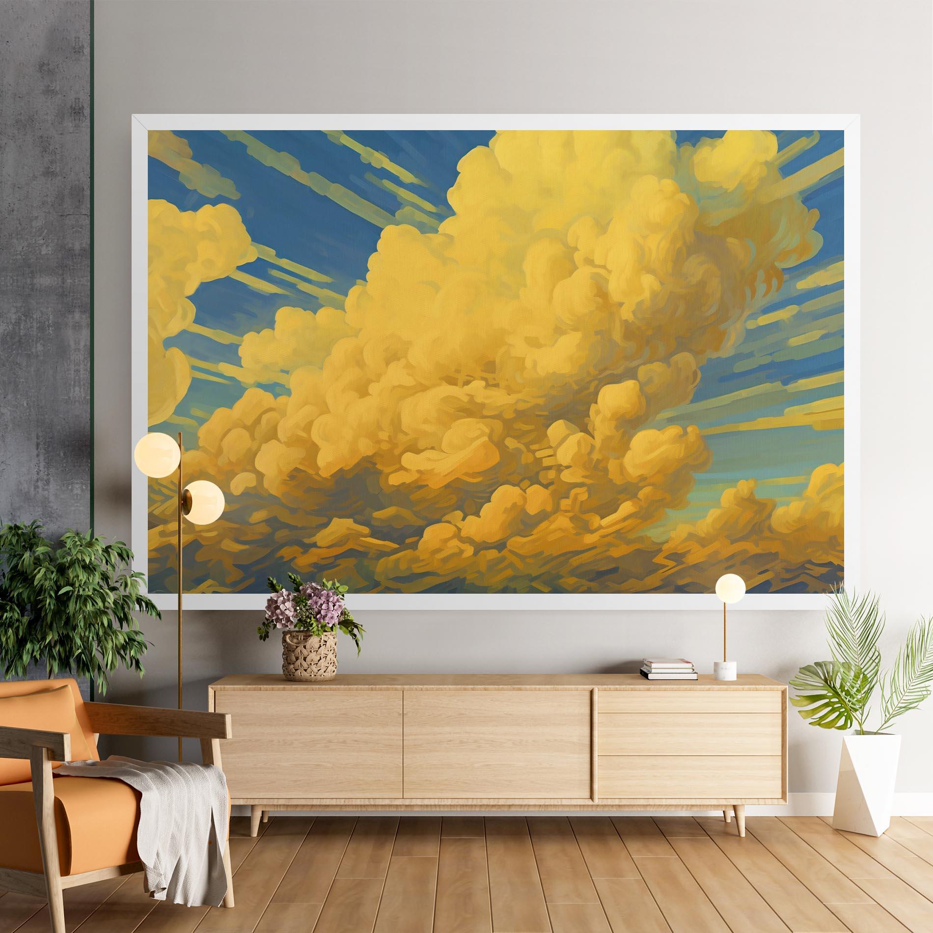 Tablou Canvas Big Yellow Cloud Art mockup 9