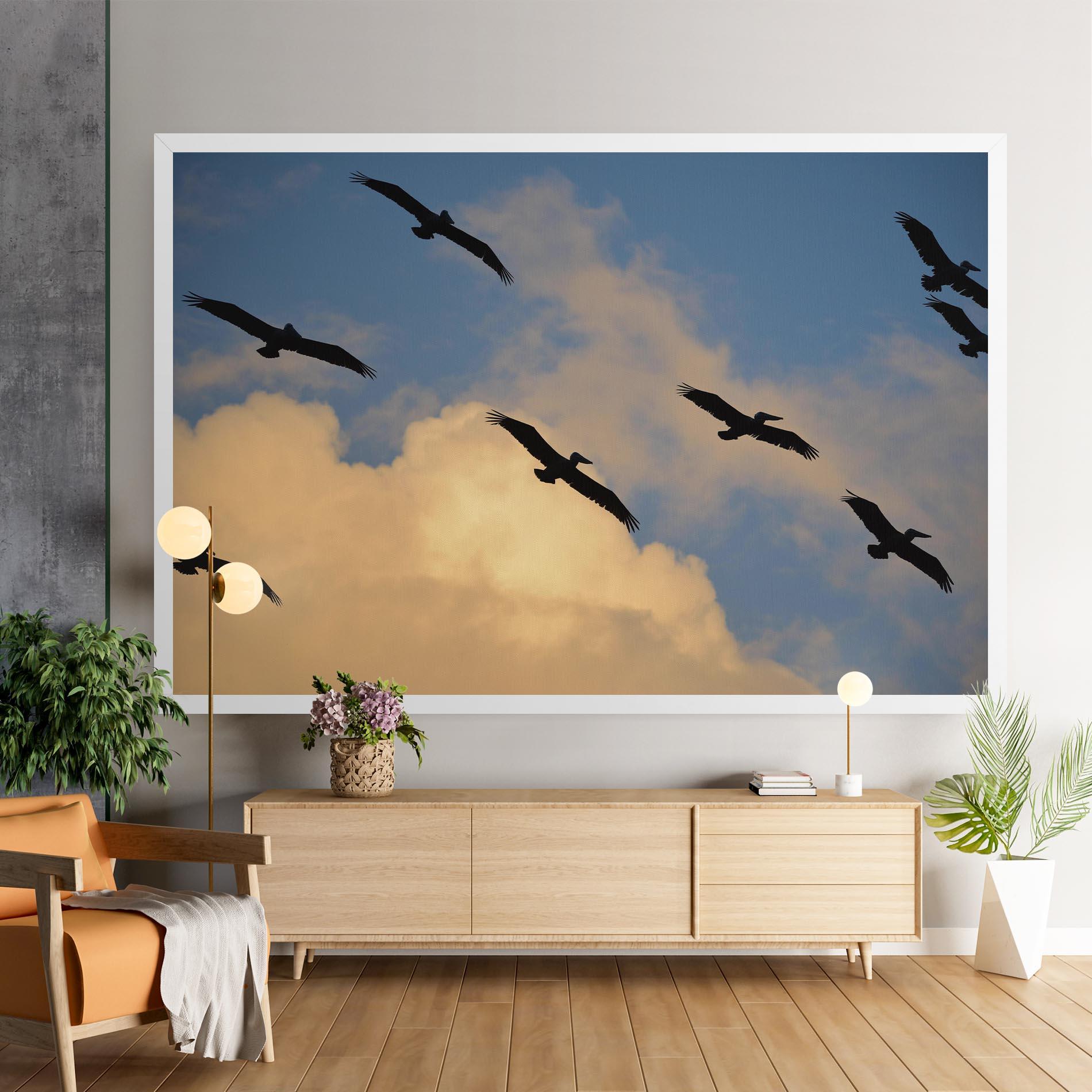 Tablou Canvas Bird Shilouette Cloud mockup 9