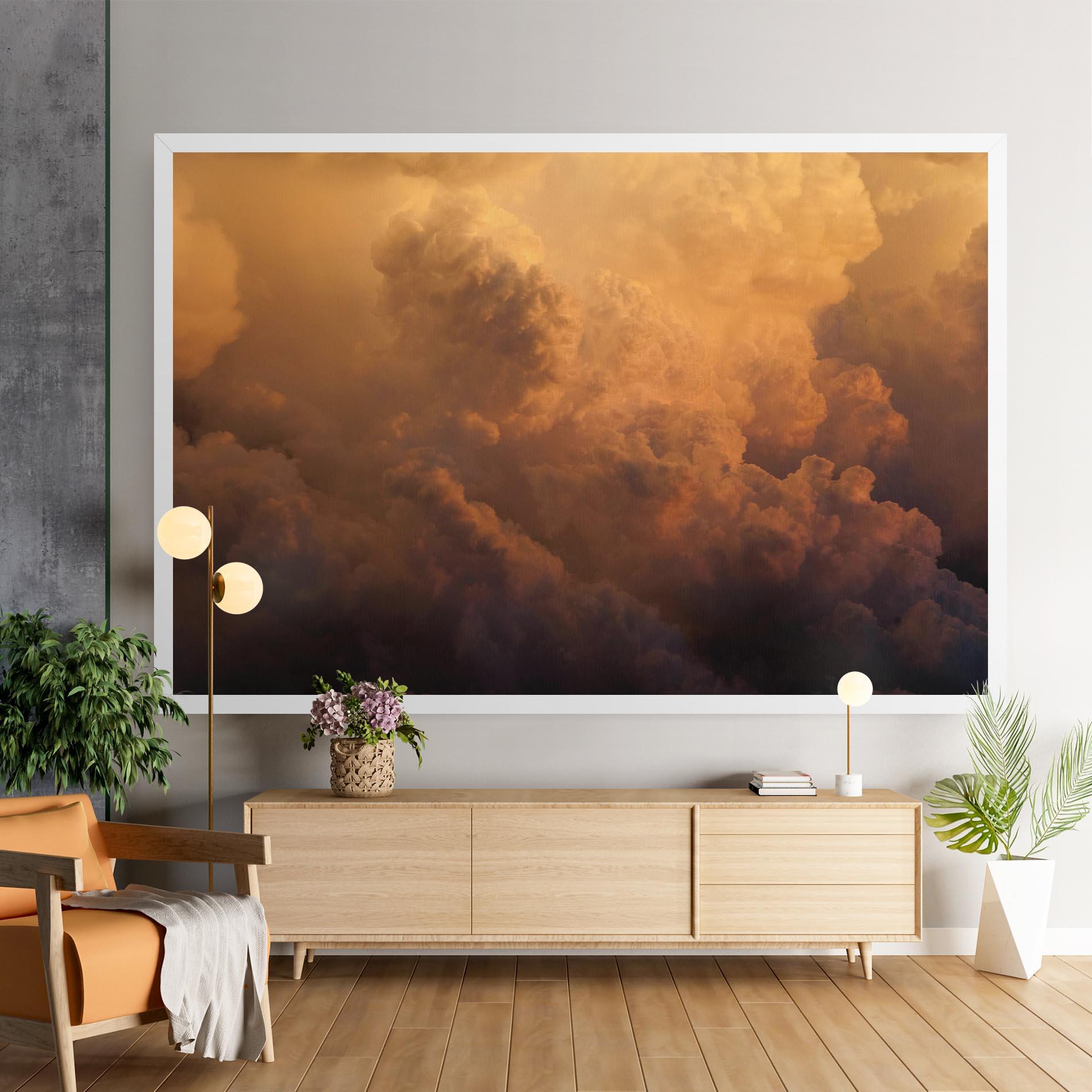 Tablou Canvas Brown Orange Clouds mockup 9