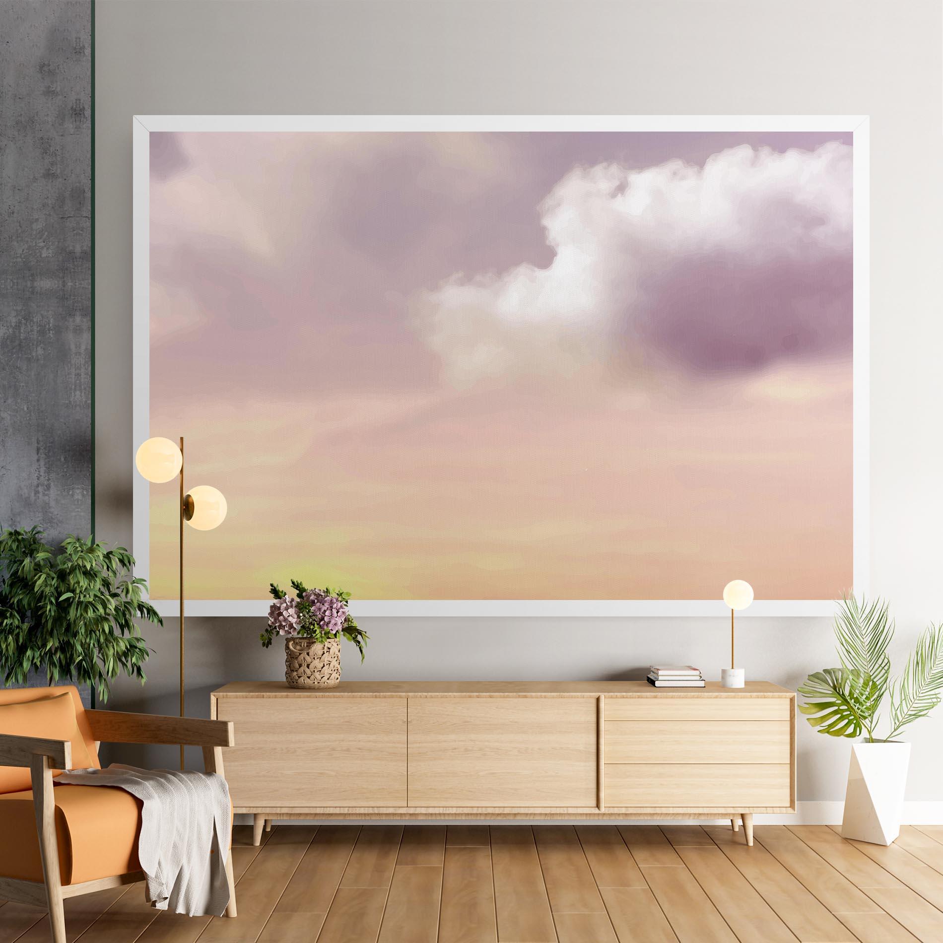 Tablou Canvas Clouds Watercolor Cream mockup 9