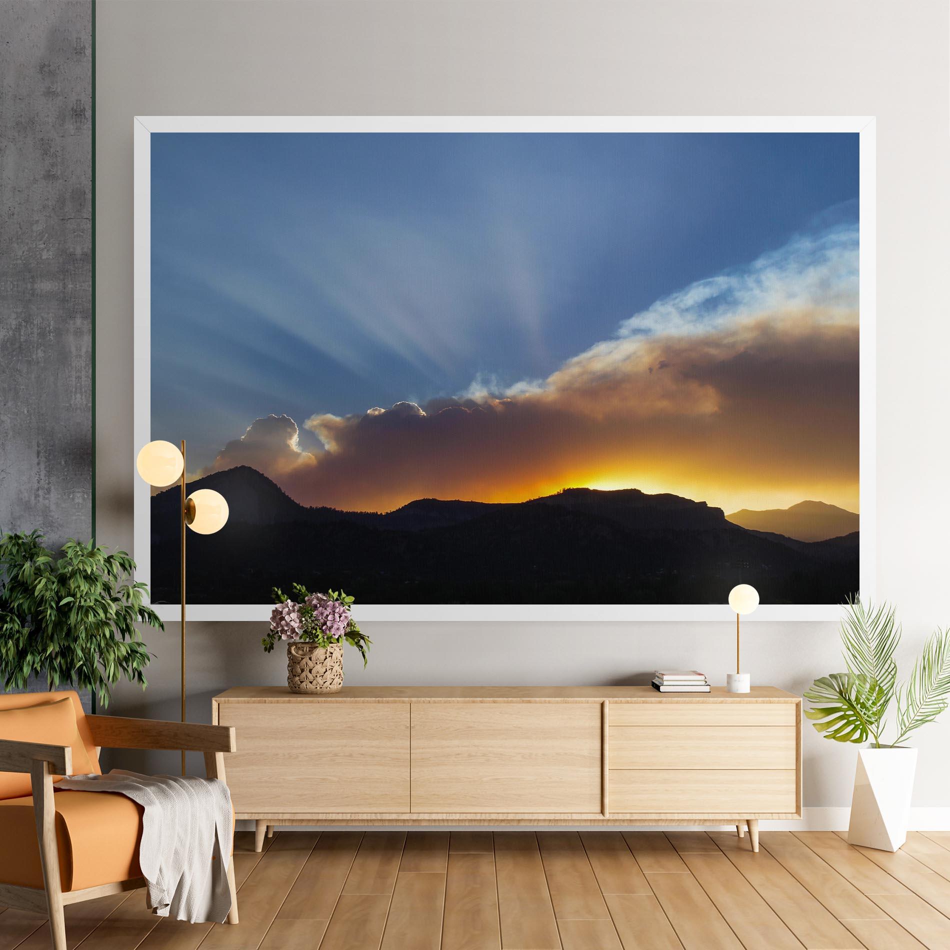 Tablou Canvas Mountain Silhouette Sunrise mockup 9