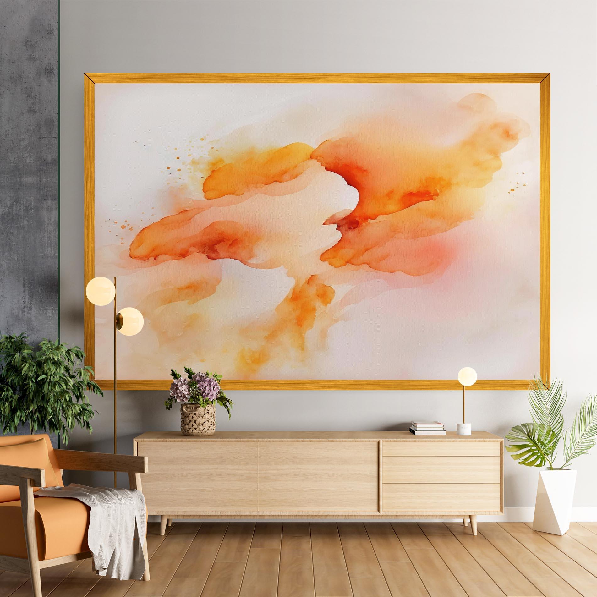 Tablou Canvas Abstract Orange Cloud mockup 9