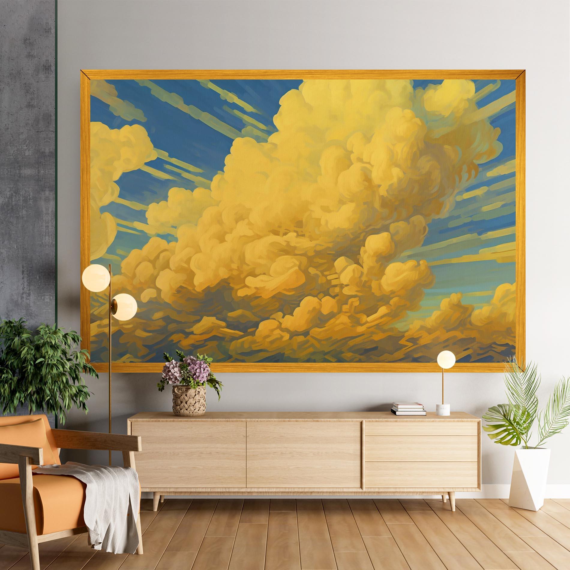 Tablou Canvas Big Yellow Cloud Art mockup 9
