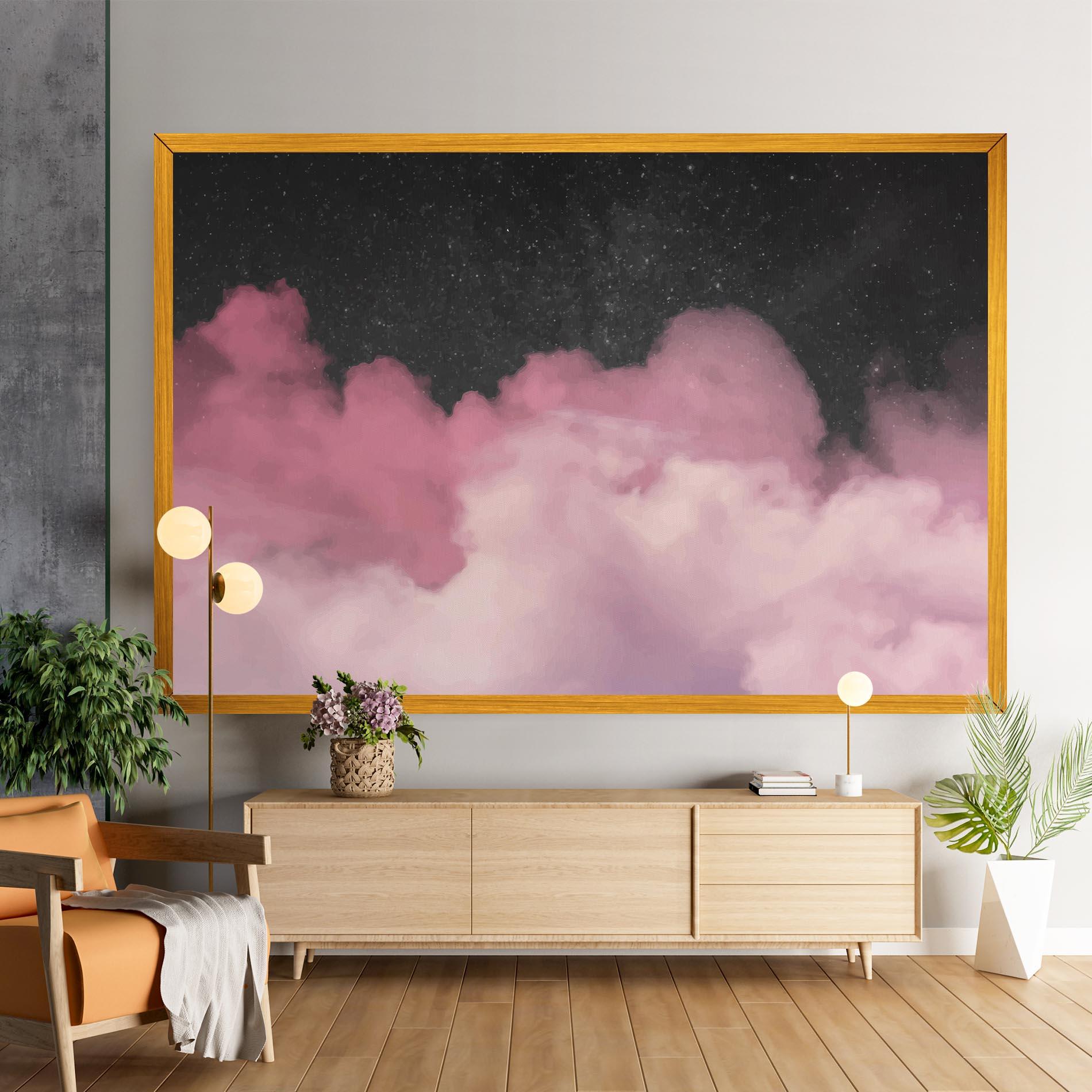 Tablou Canvas Clouds Watercolor Purple mockup 9