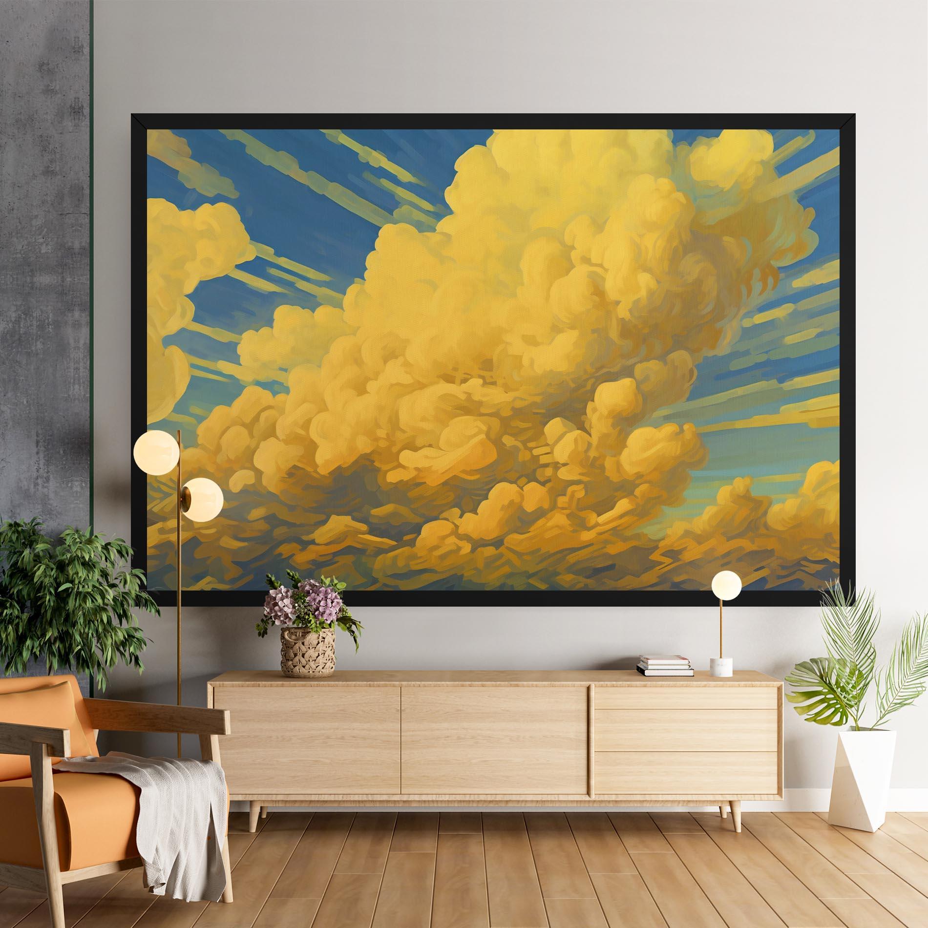 Tablou Canvas Big Yellow Cloud Art mockup 9