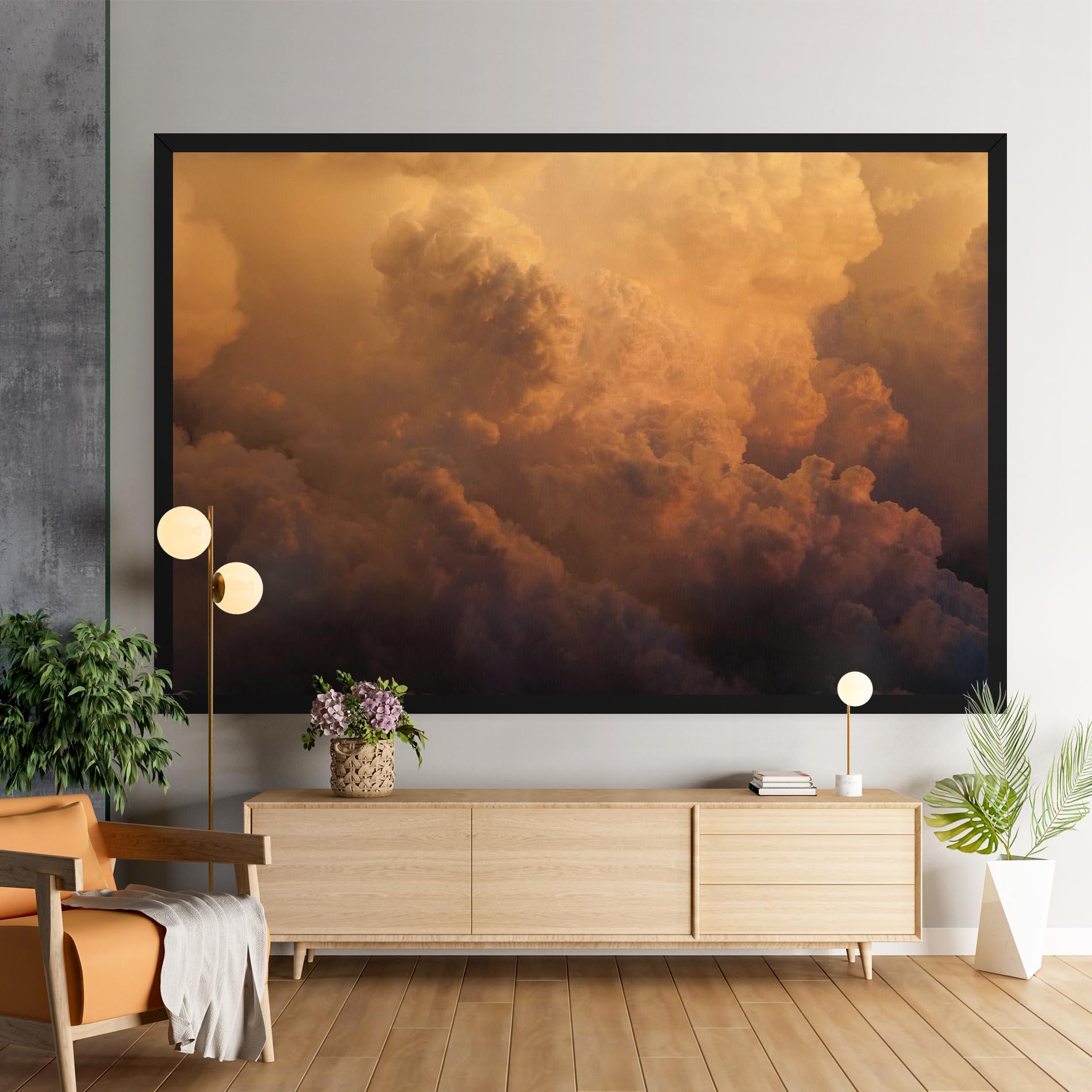Tablou Canvas Brown Orange Clouds mockup 9