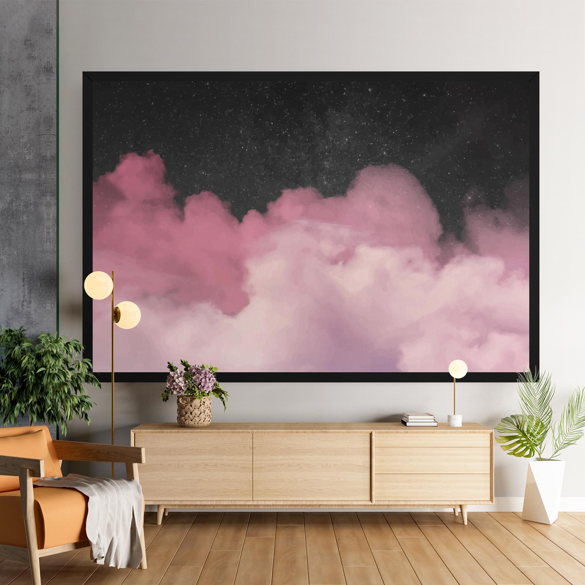 Tablou Canvas Clouds Watercolor Purple mockup 9