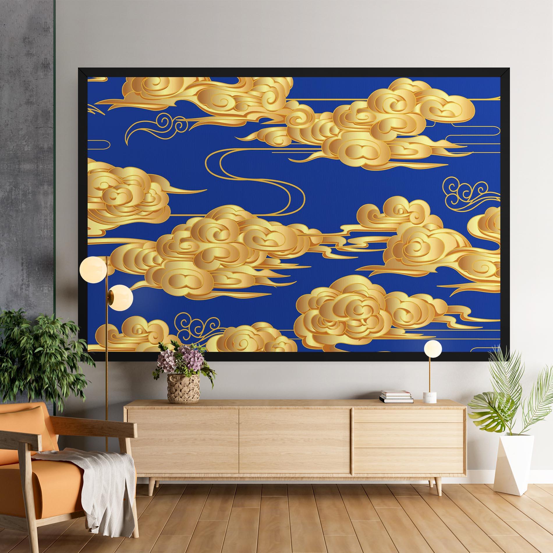 Tablou Canvas Gold Clouds mockup 9