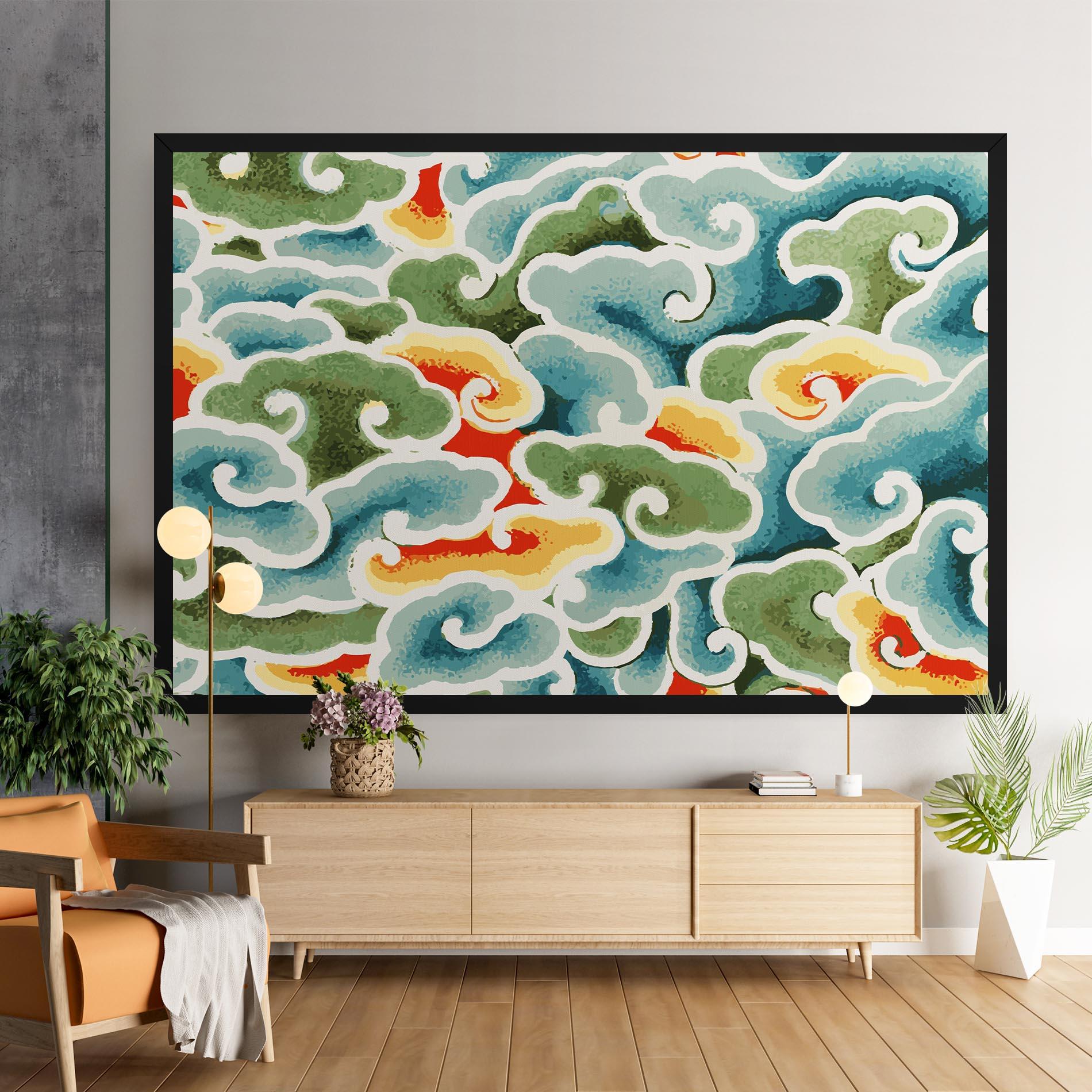 Tablou Canvas Green Blue Clouds mockup 9